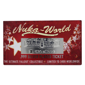 Fallout Limited Edition .999 Silver Plated Replica Nuka World Ticket