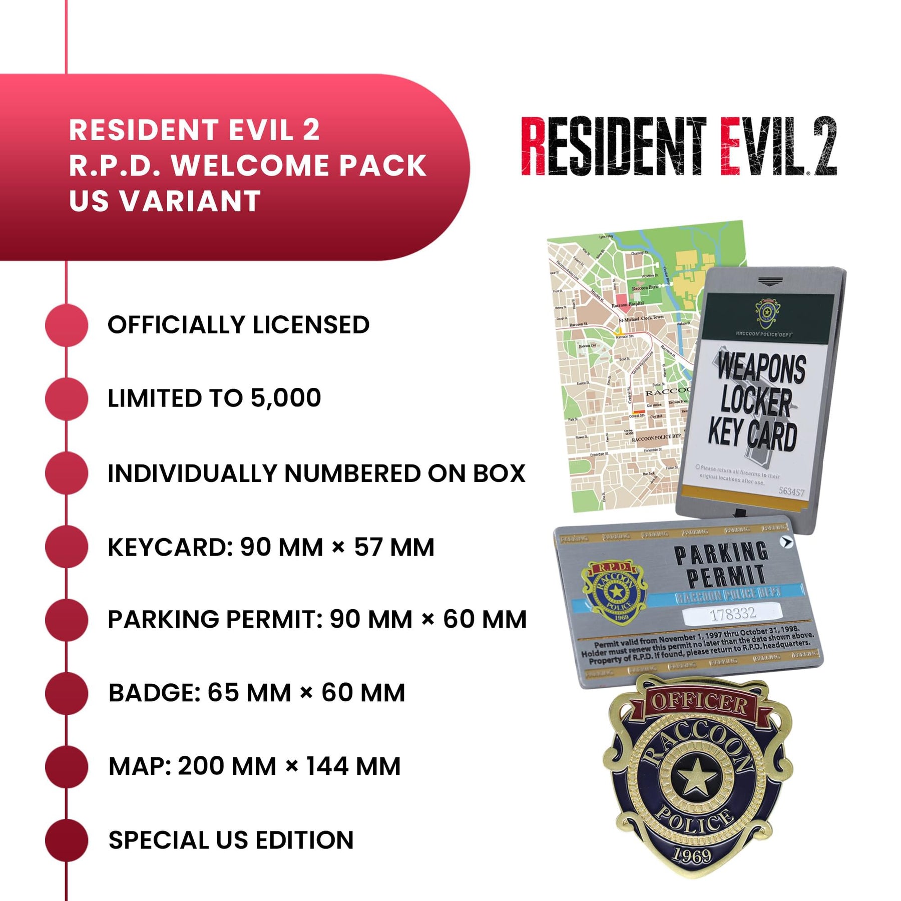 Resident Evil 2 R.P.D. Limited Edition Metal "Welcome Pack" Replica | U.S. Variant