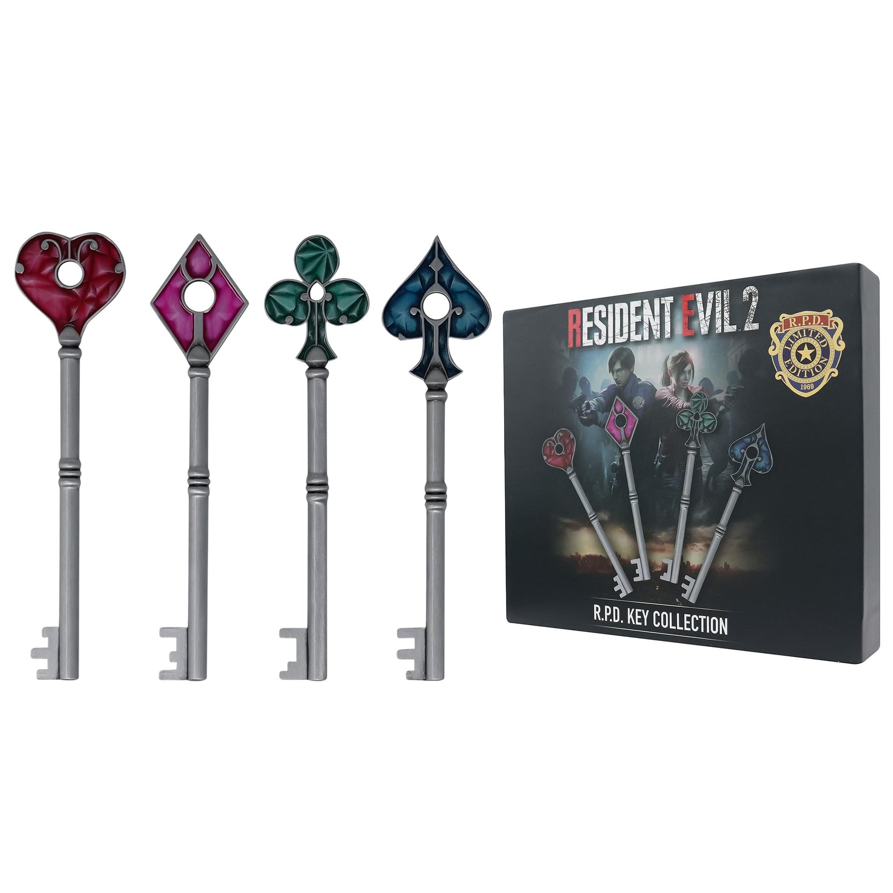 Resident Evil 2 Limited Edition 4-Piece Card Suit Key Replica Set | U.S. Variant