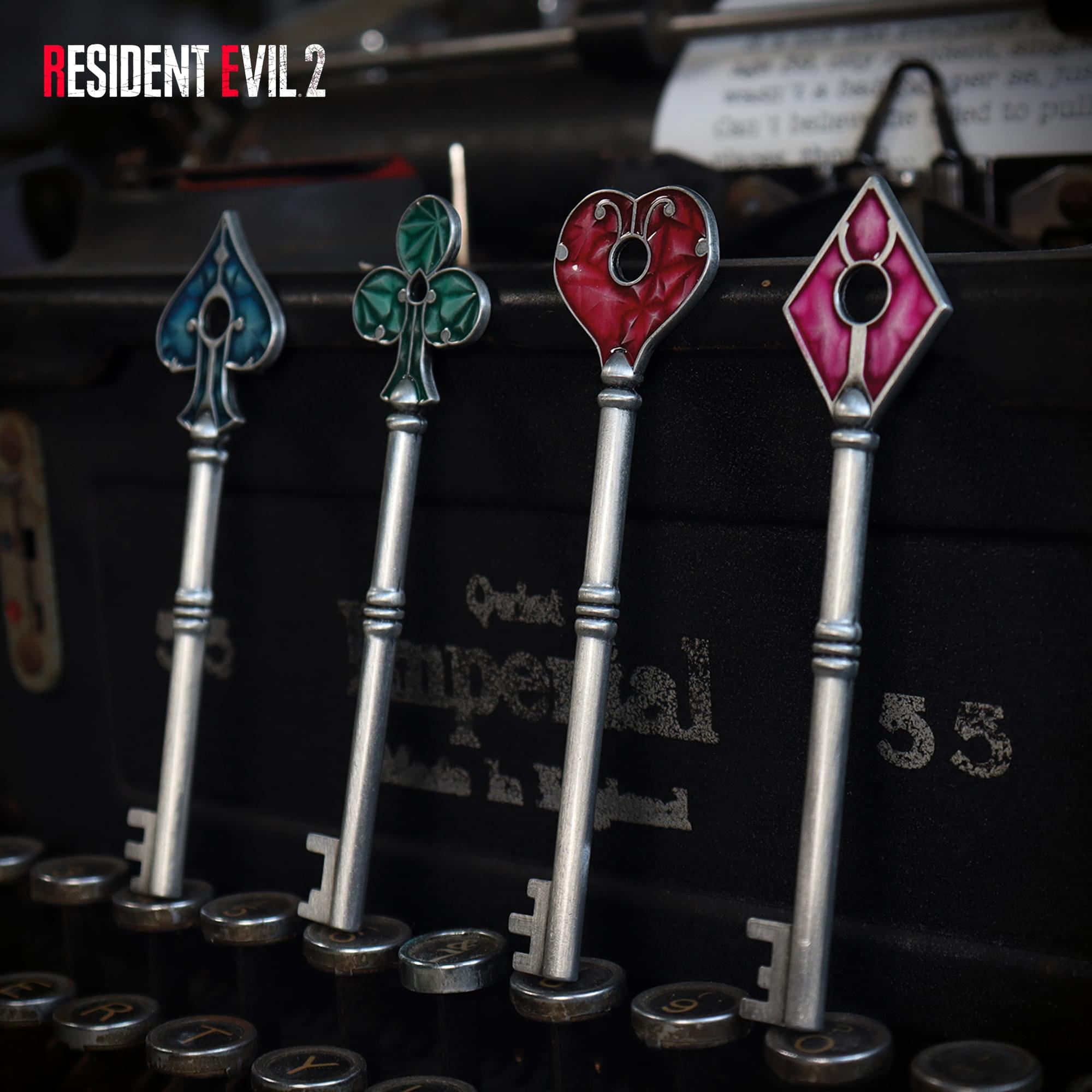 Resident Evil 2 Limited Edition 4-Piece Card Suit Key Replica Set | U.S. Variant