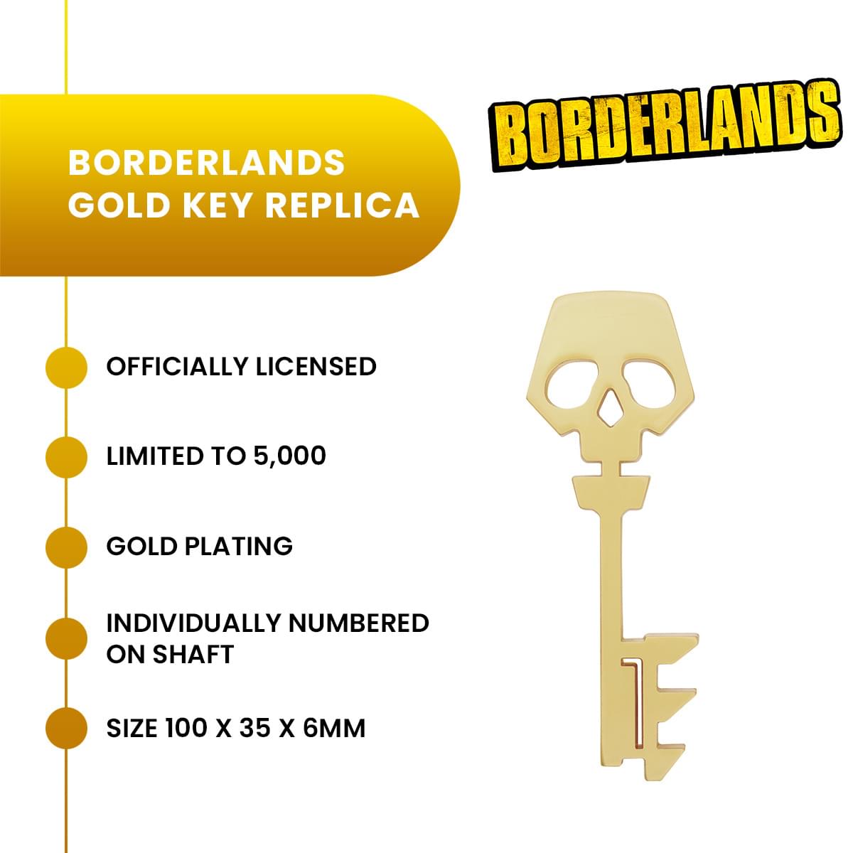 Borderlands 2 Gold Key Limited Edition Metal Replica
