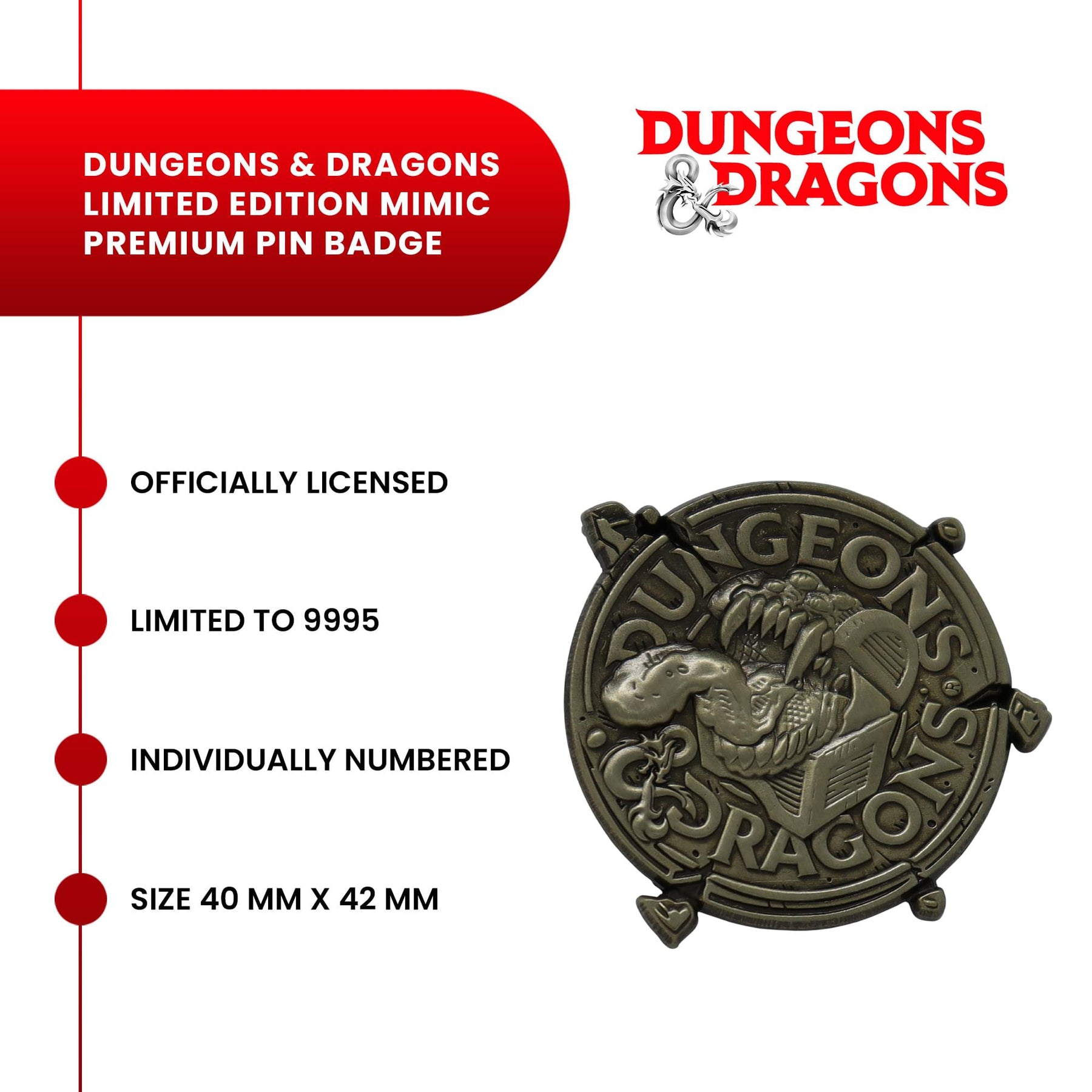 Dungeons & Dragons Limited Edition Mimic Premium Pin Badge