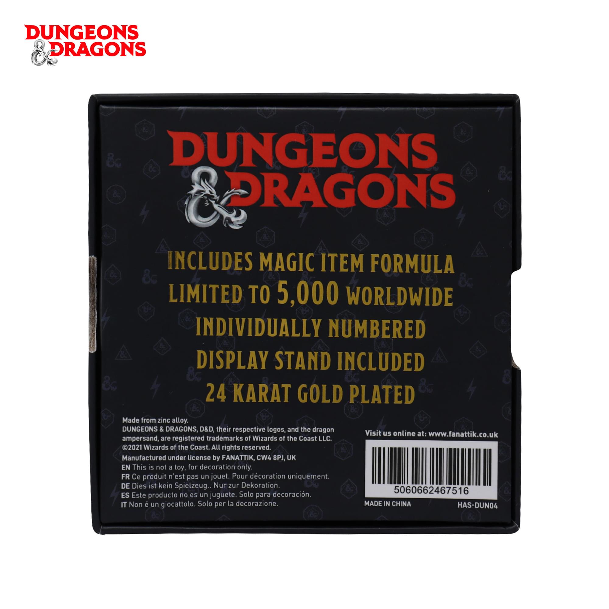 Dungeons & Dragons 24k Gold Plated Amulet of Health Medallion