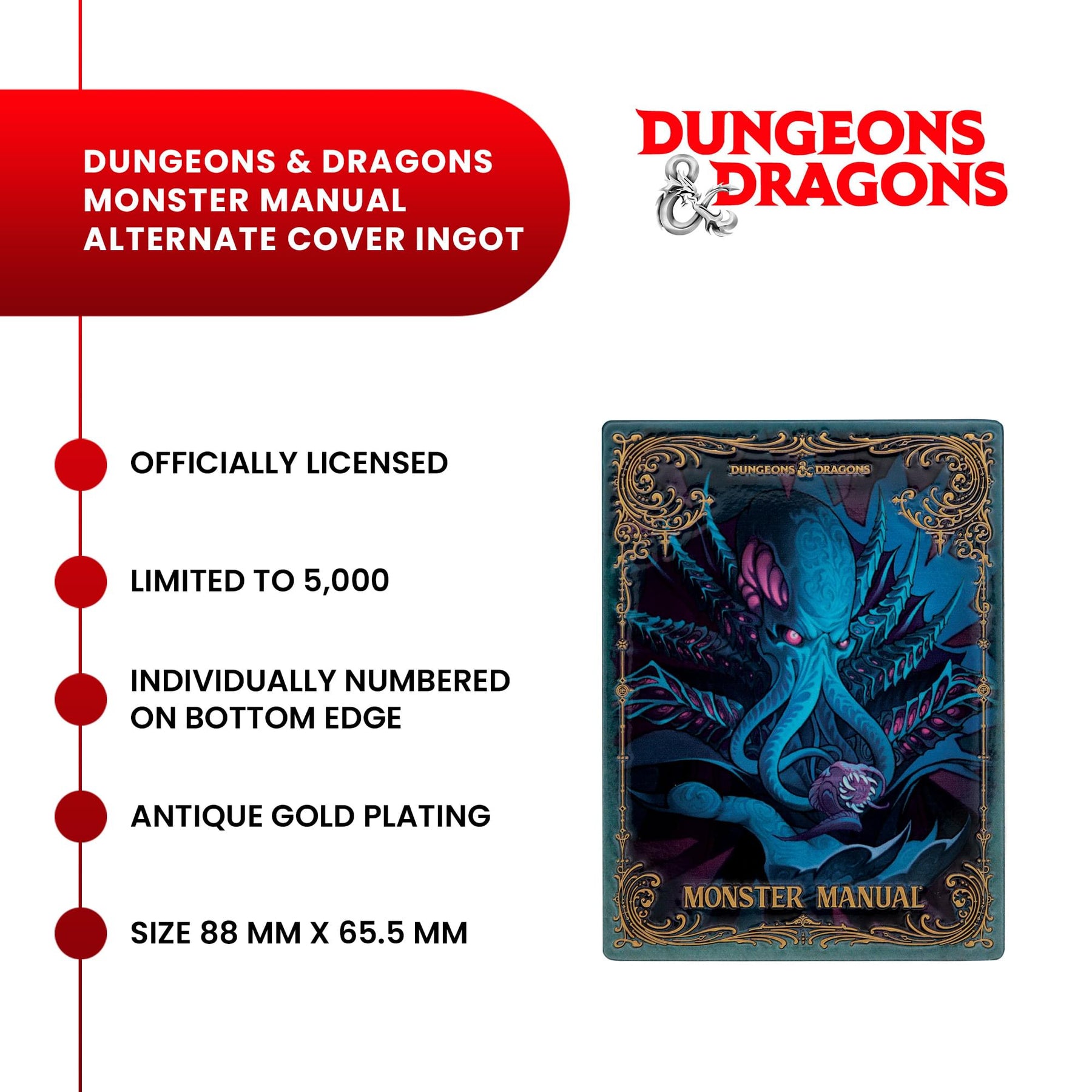Dungeons & Dragons Monster Manual Alternate Cover Metal Ingot Replica