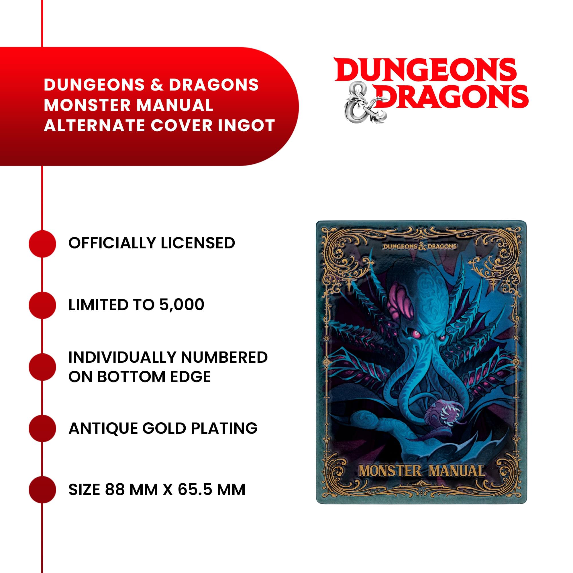 Dungeons & Dragons Monster Manual Alternate Cover Metal Ingot Replica