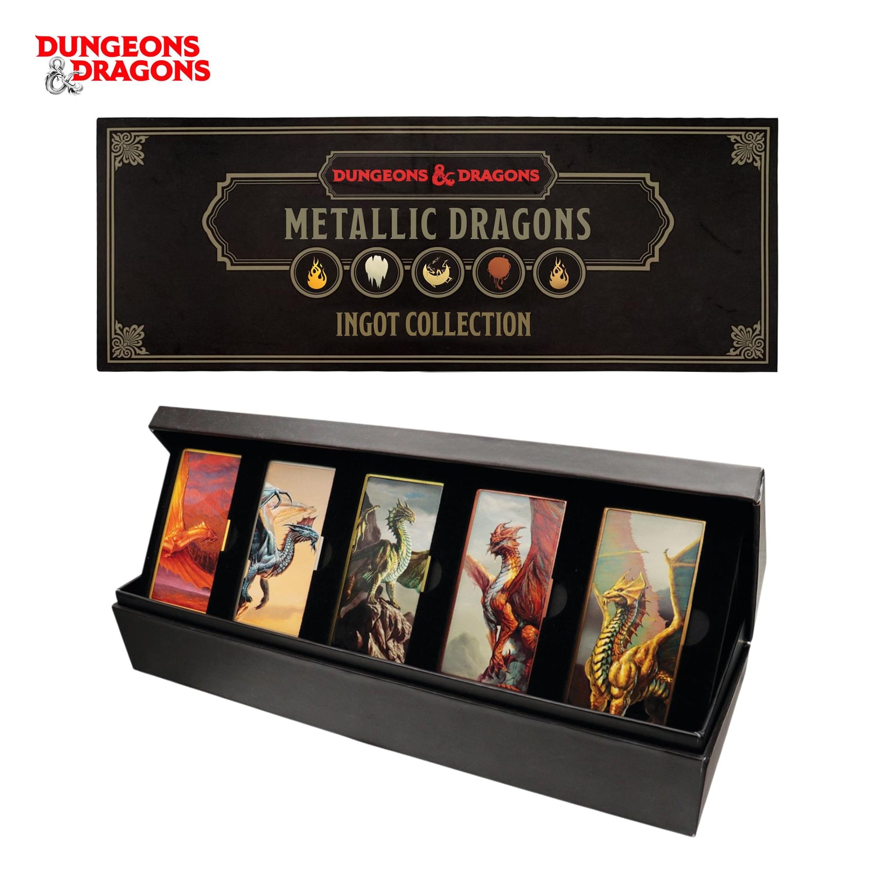 Dungeons & Dragons Metallic Dragons 5-Piece Metal Ingot Set Replica