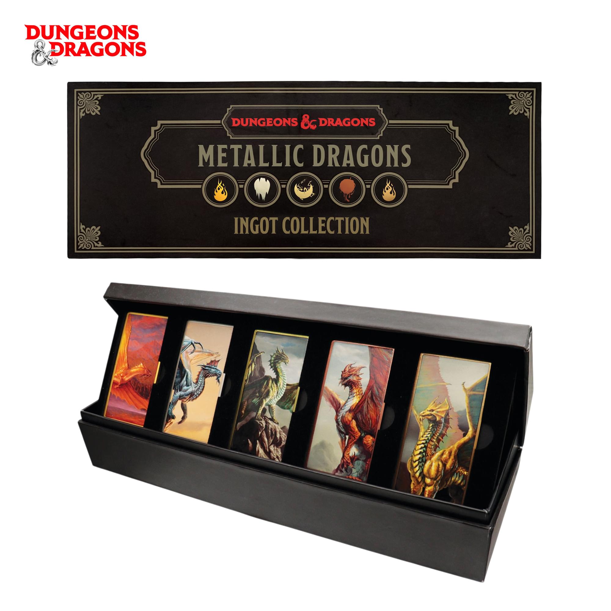 Dungeons & Dragons Metallic Dragons 5-Piece Metal Ingot Set Replica