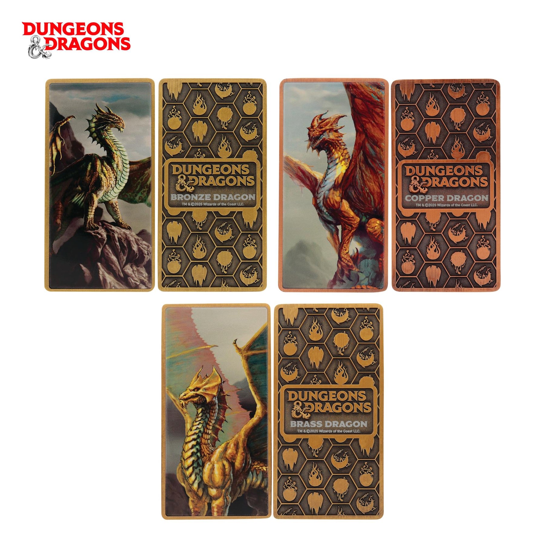 Dungeons & Dragons Metallic Dragons 5-Piece Metal Ingot Set Replica