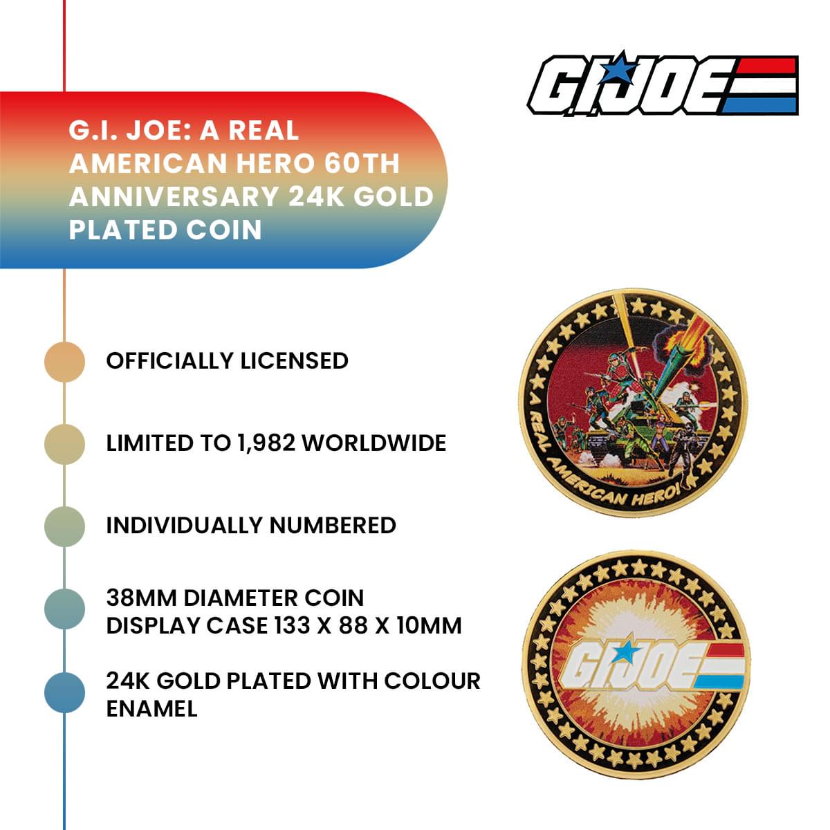 G.I. Joe: A Real American Hero 60th Anniversary 24k Gold Plated Coin