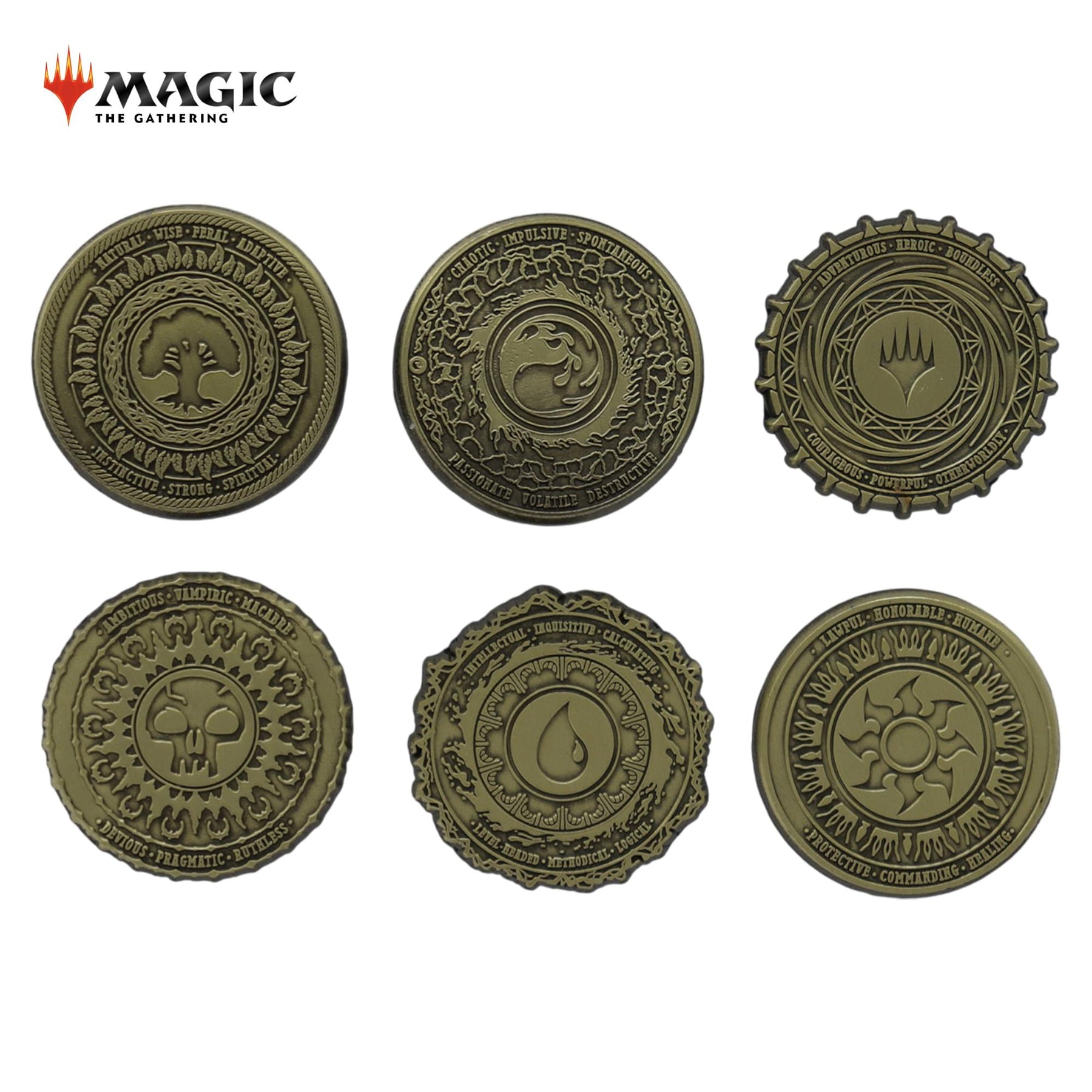 Magic The Gathering 6-Piece Limited Edition Mana Symbol Pin Badge Set