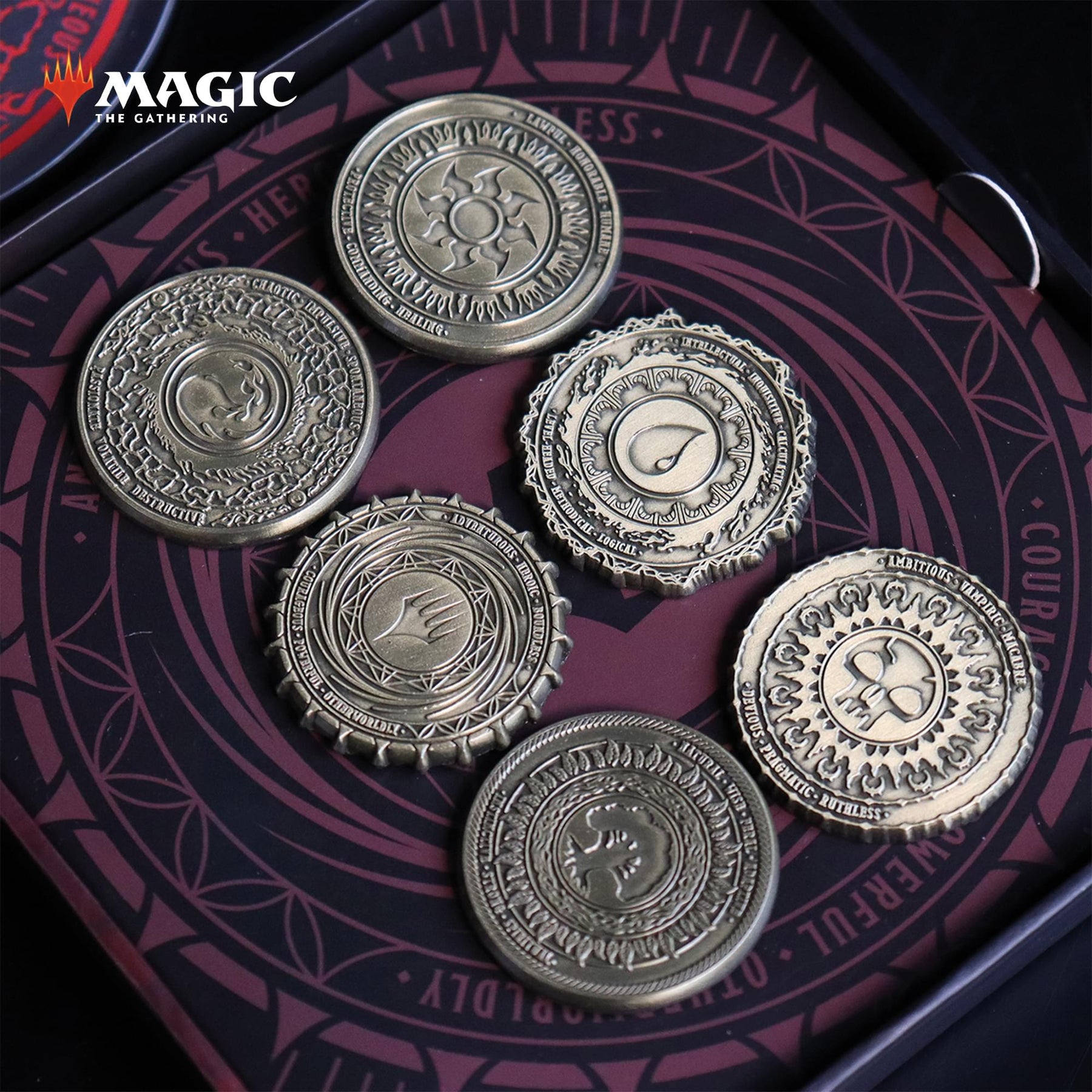 Magic The Gathering 6-Piece Limited Edition Mana Symbol Pin Badge Set