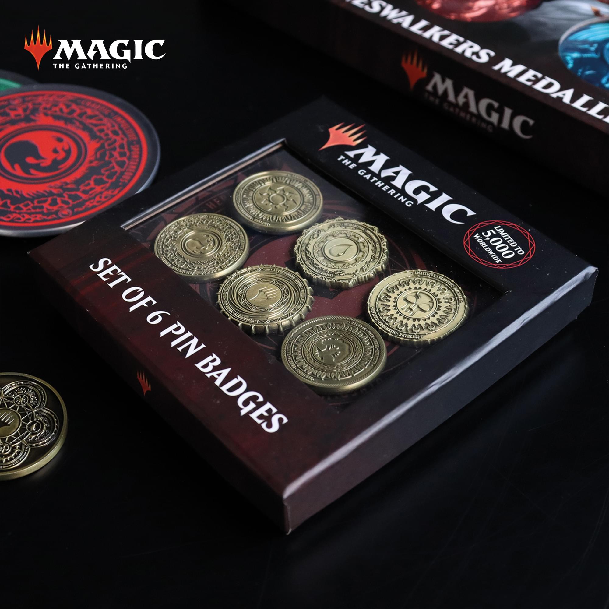 Magic The Gathering 6-Piece Limited Edition Mana Symbol Pin Badge Set
