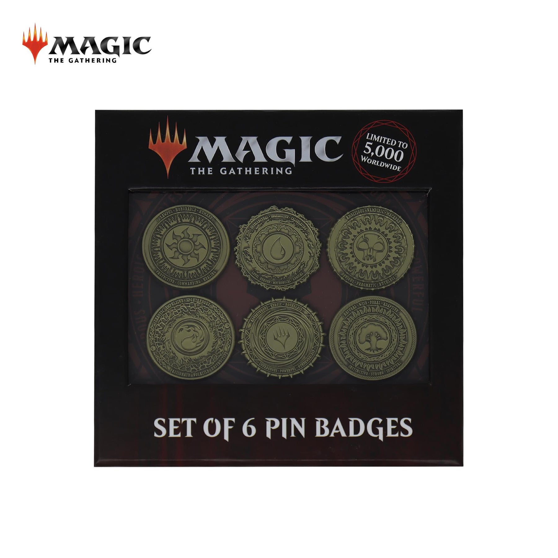 Magic The Gathering 6-Piece Limited Edition Mana Symbol Pin Badge Set