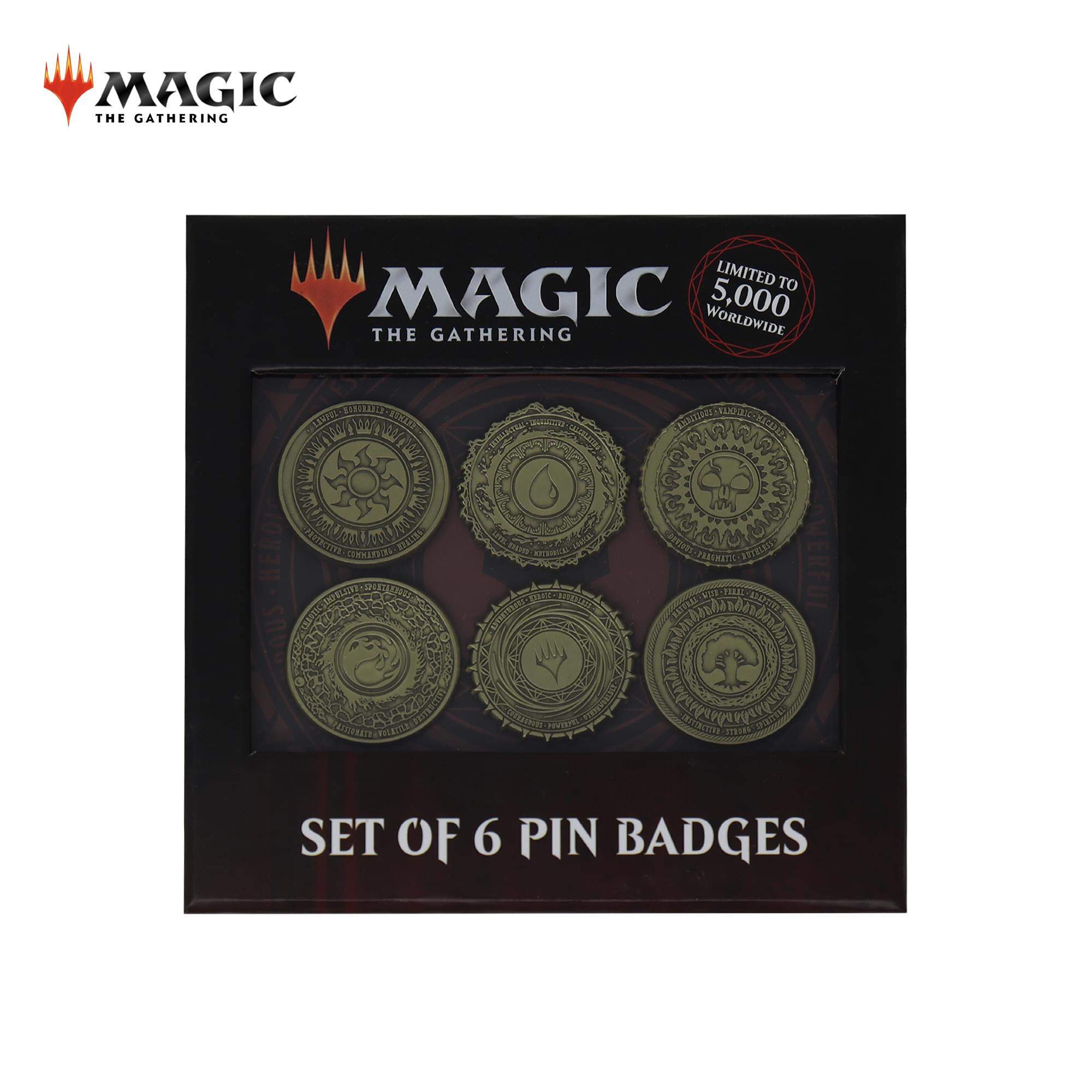 Magic The Gathering 6-Piece Limited Edition Mana Symbol Pin Badge Set