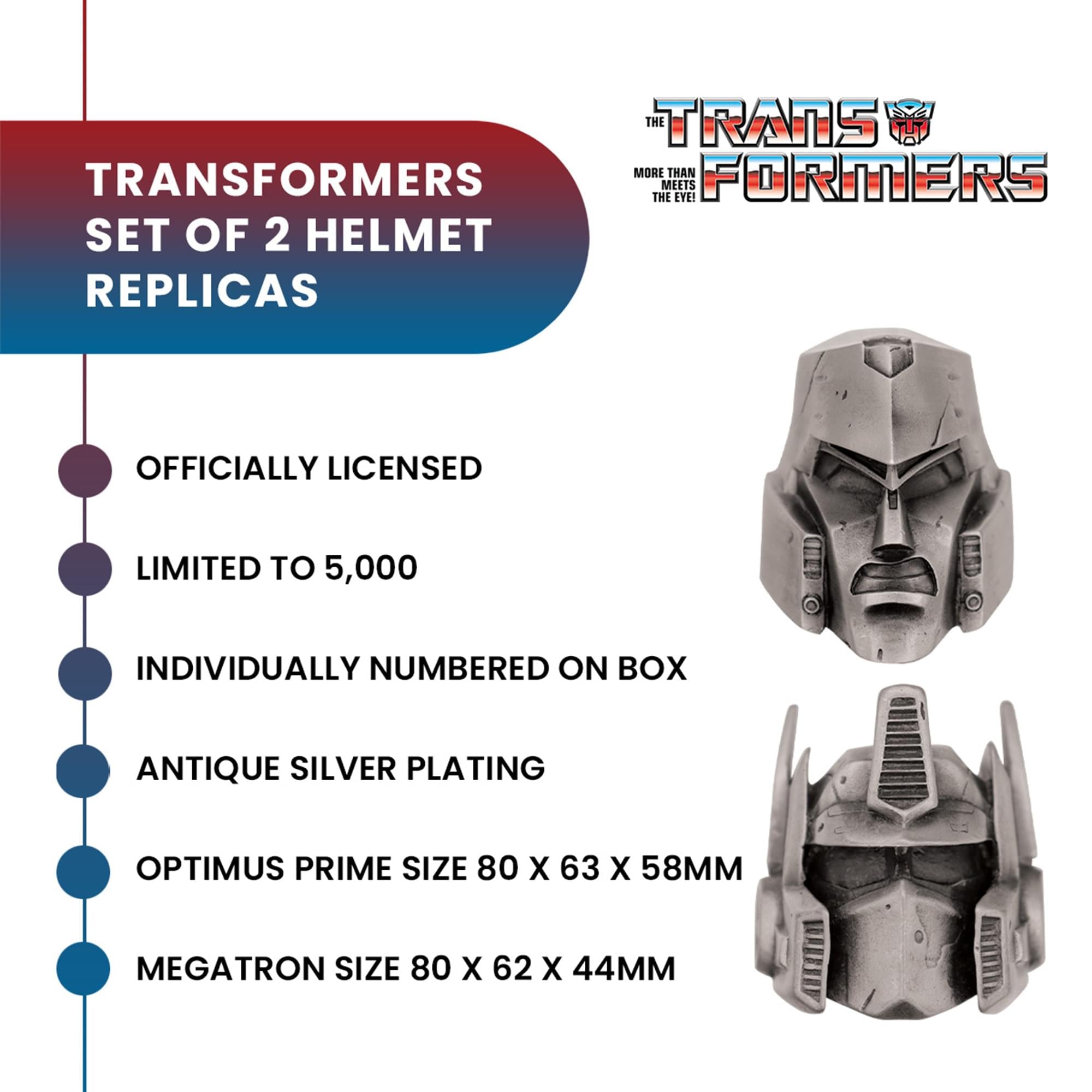 Transformers Optimus and Megatron Limited Edition Helmet Replicas