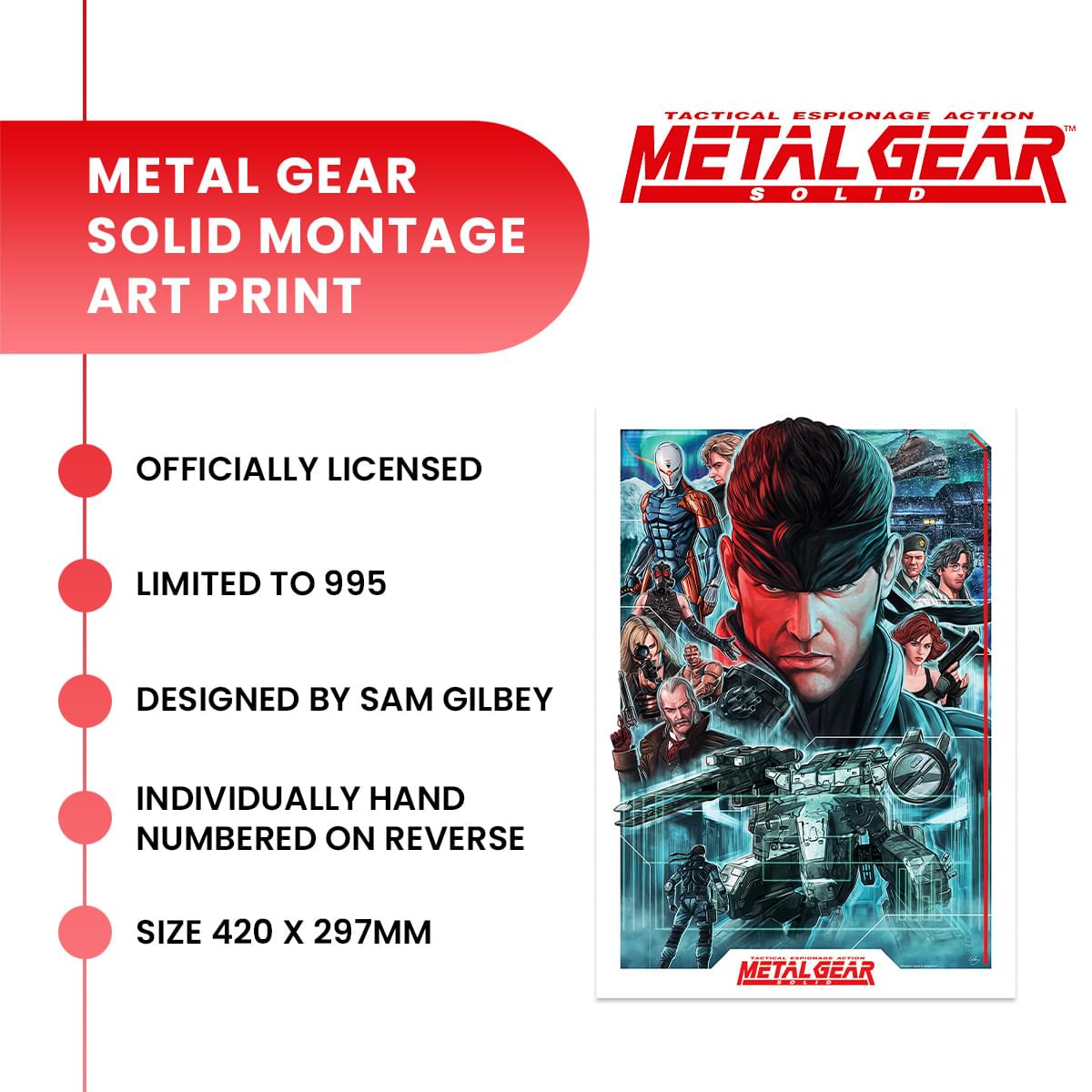 Metal Gear Solid Montage A3 Art Print | 11.5 x 16.5 Inches