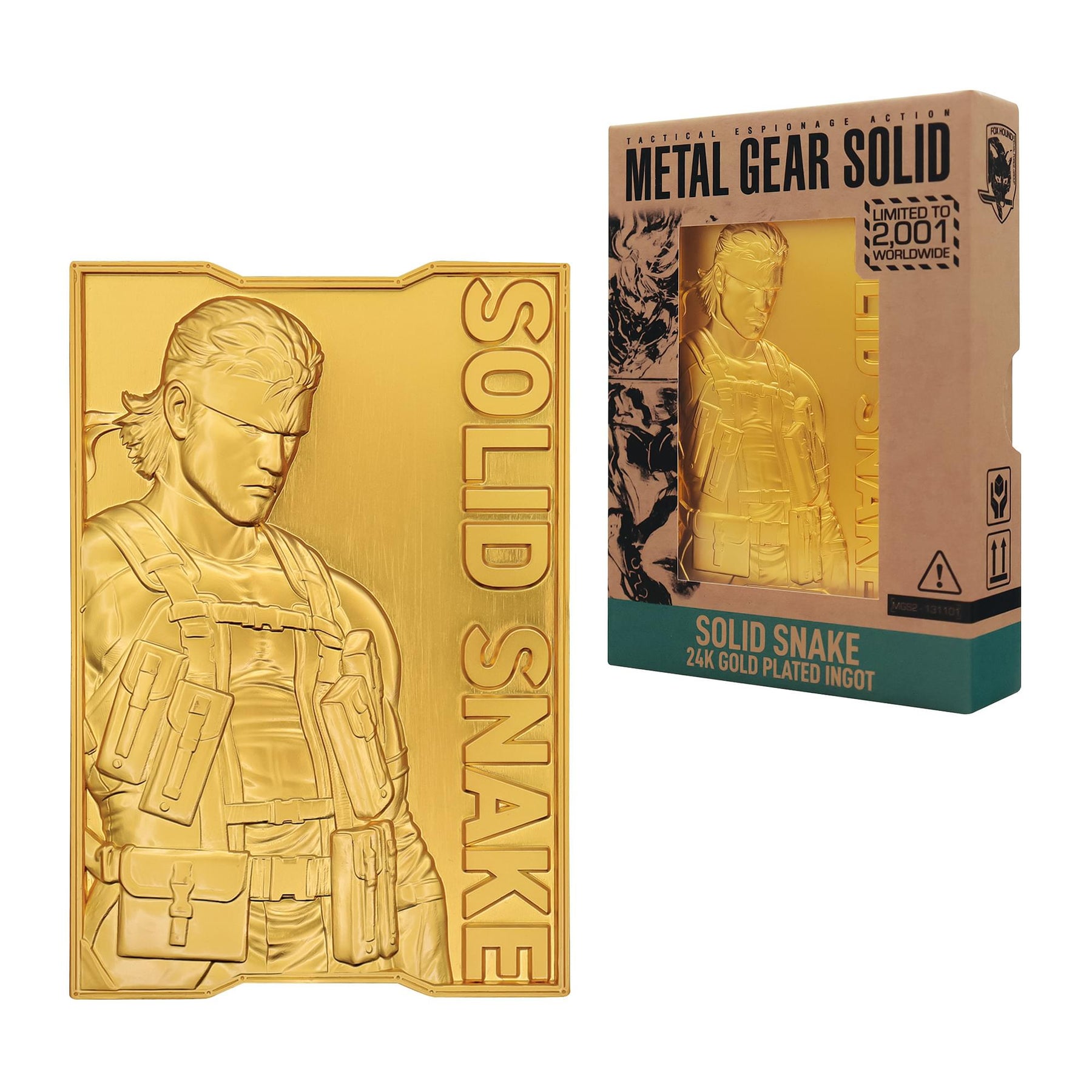 Metal Gear Solid 2 Limited Edition 24K Gold Plated Snake Ingot