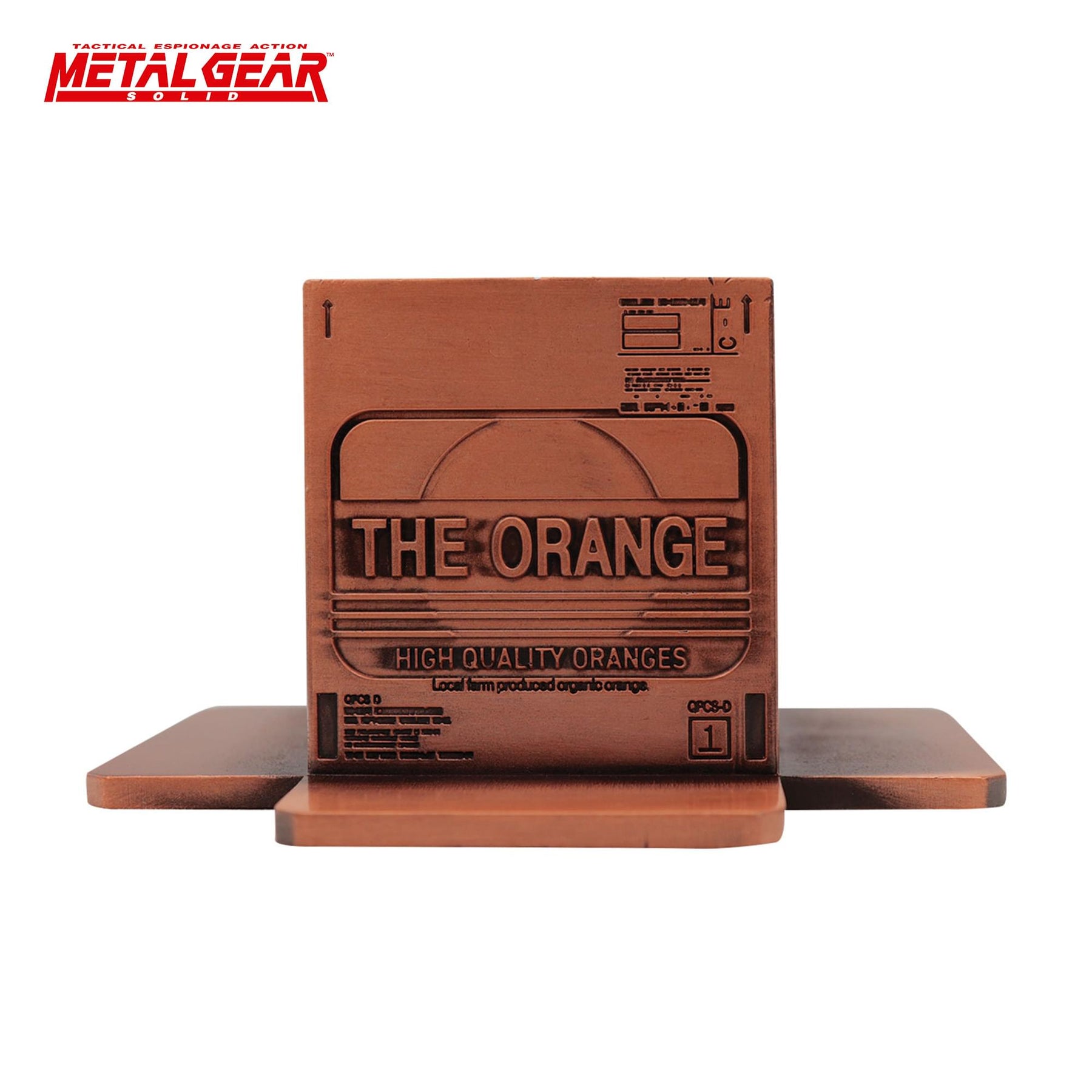 Metal Gear Solid 2 Antique Gold-Plated Metal Cardboard Box Replica