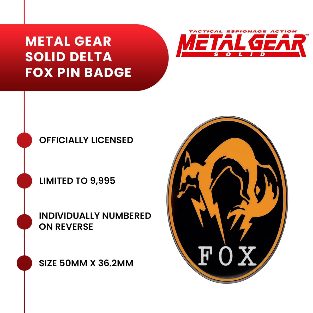 Metal Gear Solid Delta FOX Logo Limited Edition Enamel Pin