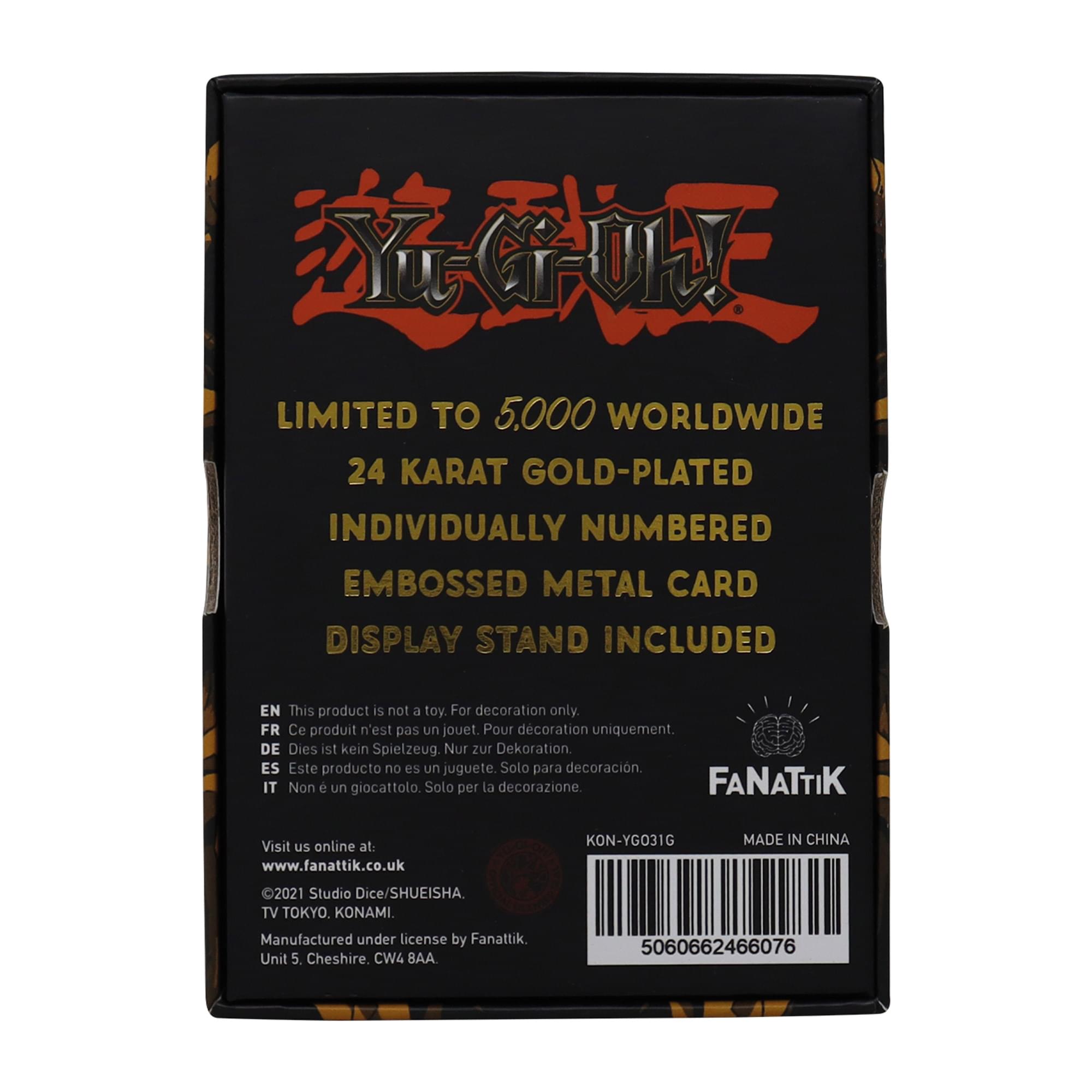 Yu-Gi-Oh! Limited Edition 24k Gold Plated Summoned Skull Metal Card