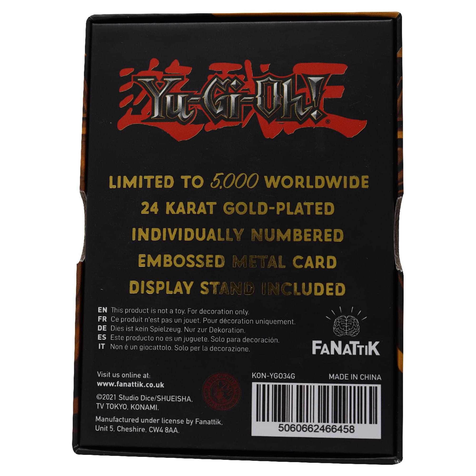 Yu-Gi-Oh! Limited Edition 24k Gold Plated Pot of Greed Metal Card