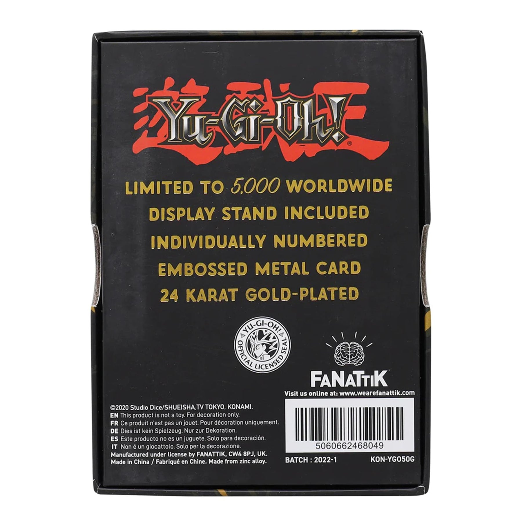 Yu-Gi-Oh! Limited Edition 24k Gold Plated Metal Card | Red Eyes B. Dragon