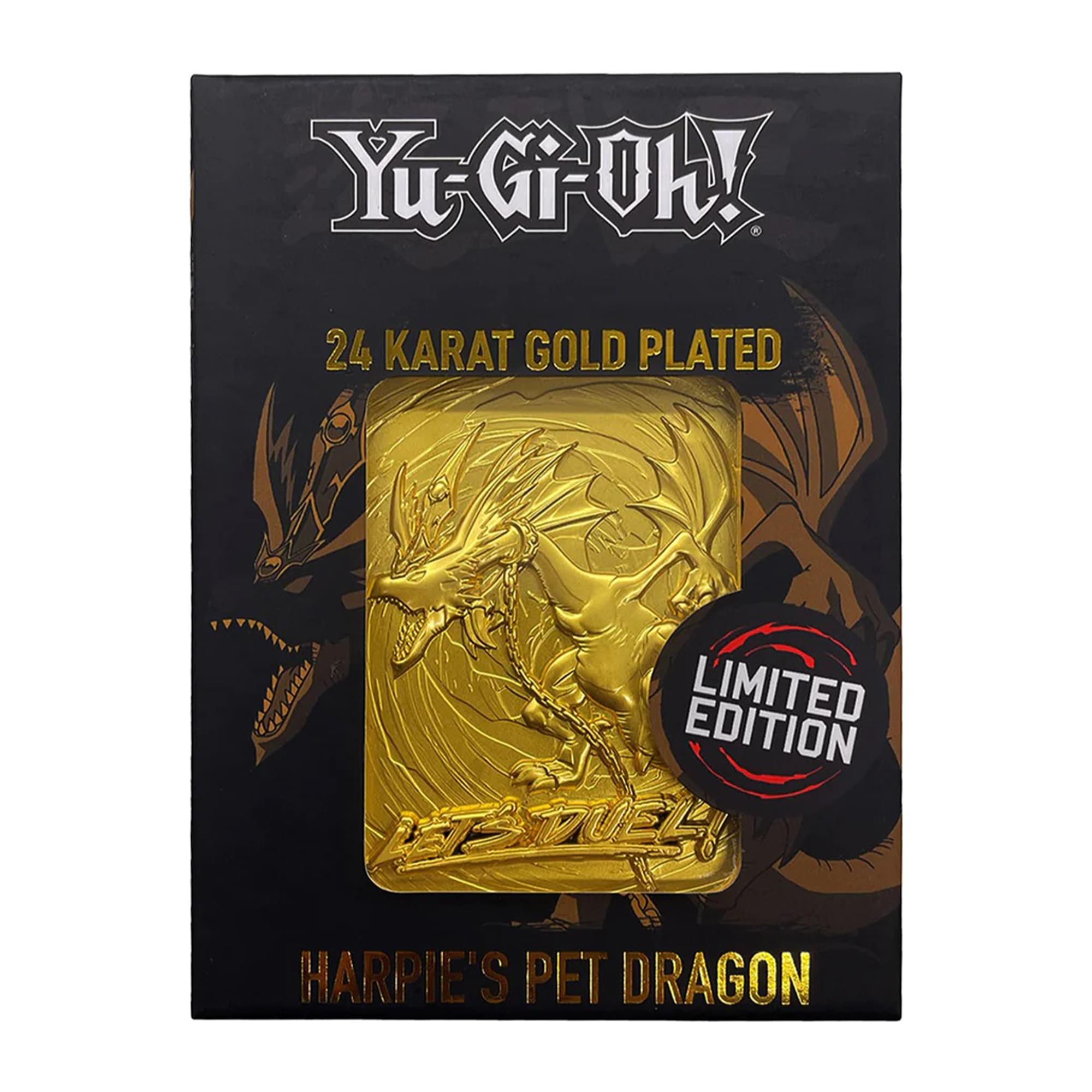 Yu-Gi-Oh! Limited Edition 24k Gold Plated Metal Card | Harpie's Pet Dragon