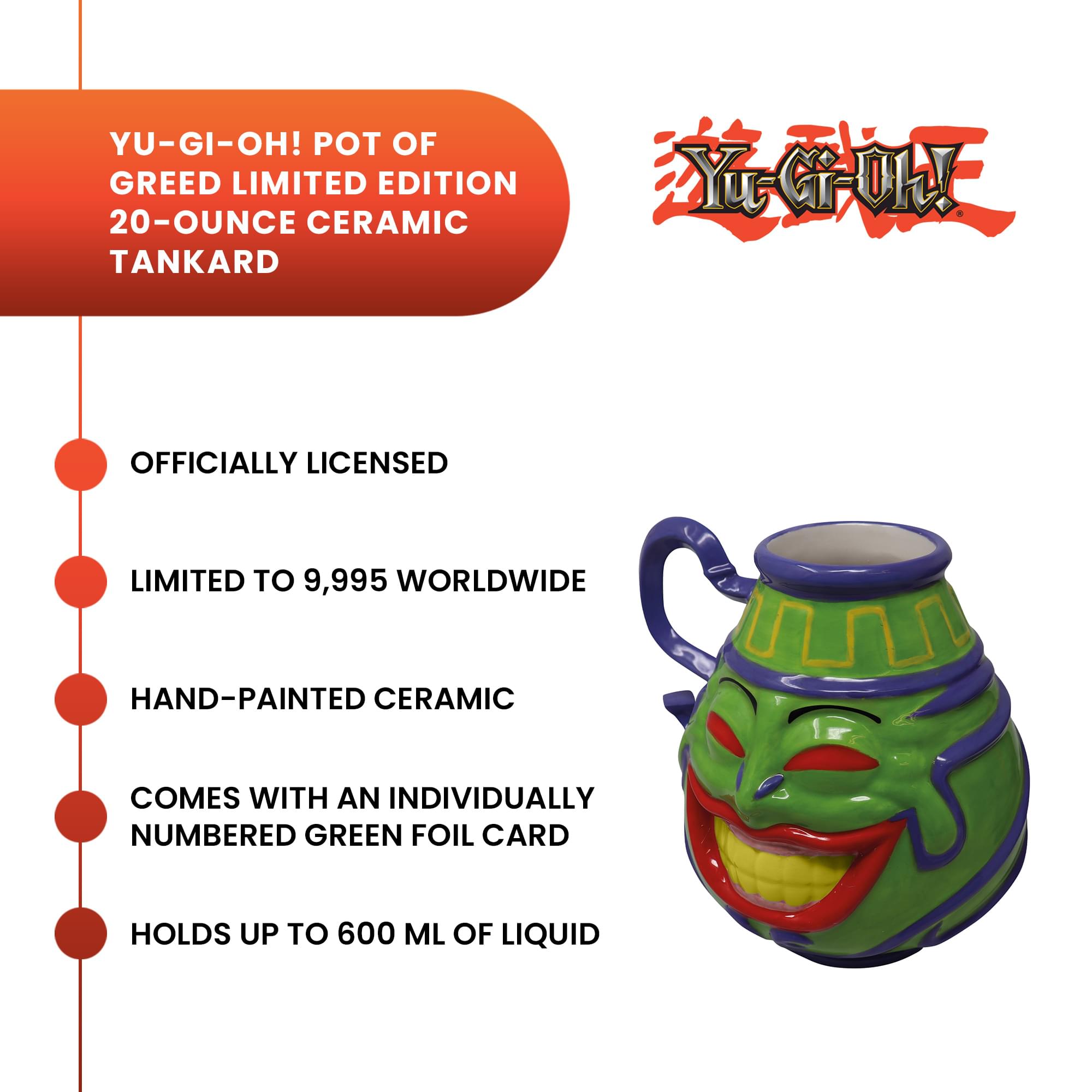 Yu-Gi-Oh! Pot Of Greed Limited Edition 20-Ounce Ceramic Tankard