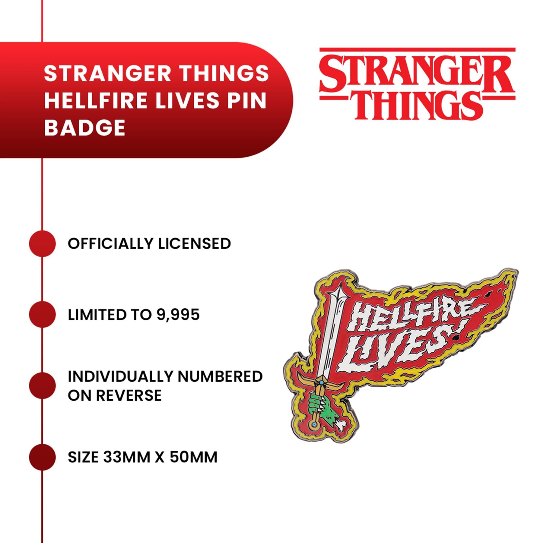 Stranger Things "Hellfire Lives" Limited Edition Enamel Pin