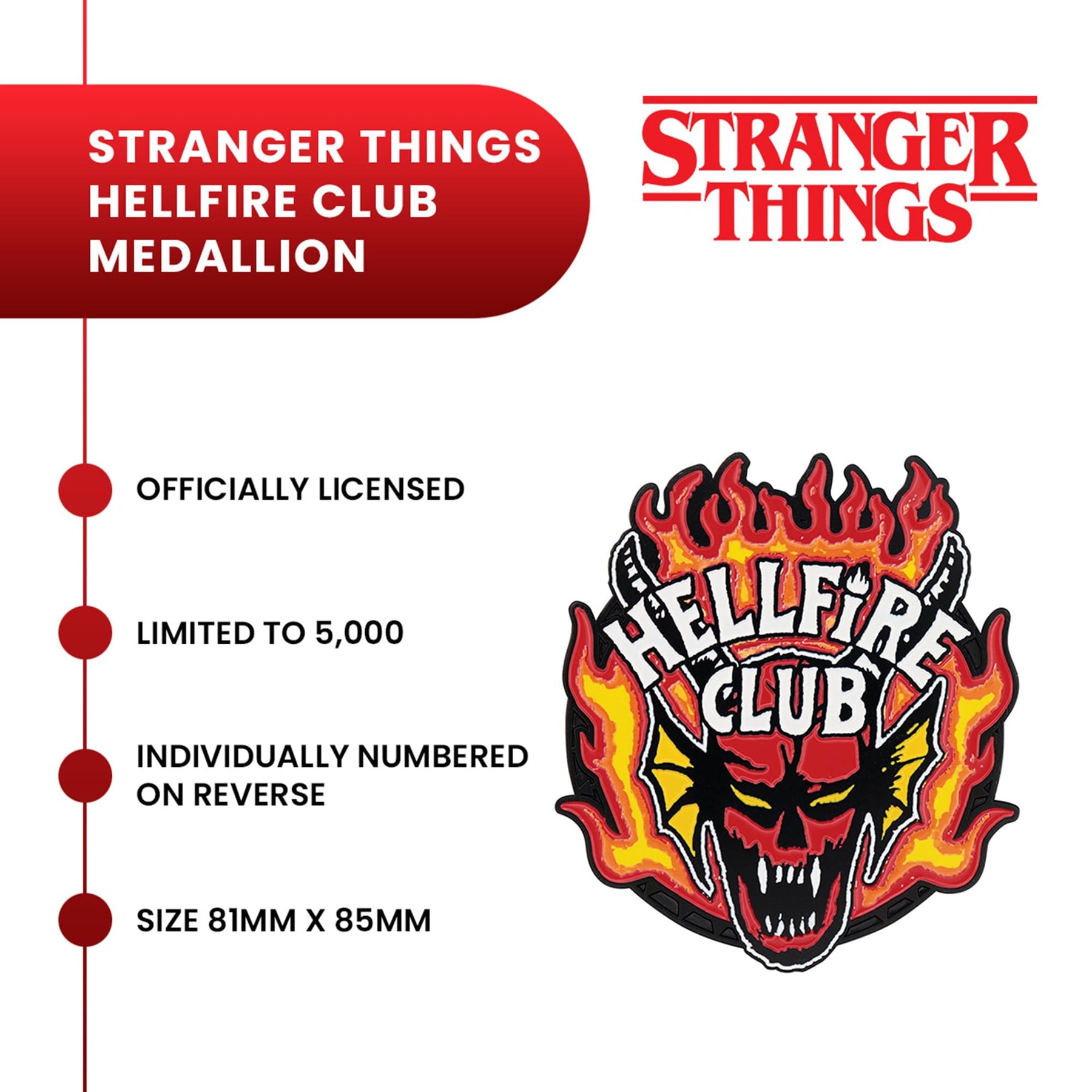 Stranger Things "Hellfire Club" Limited Edition Embossed Metal Medallion