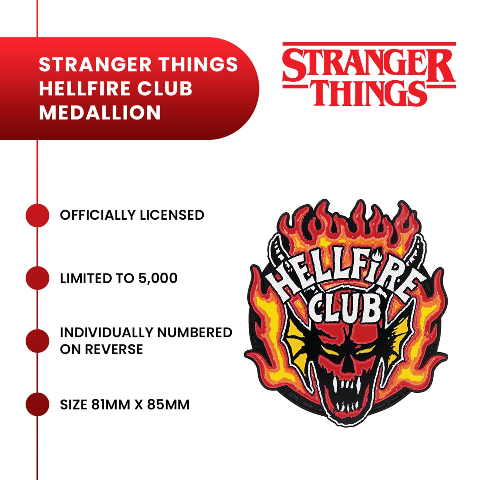 Stranger Things "Hellfire Club" Limited Edition Embossed Metal Medallion