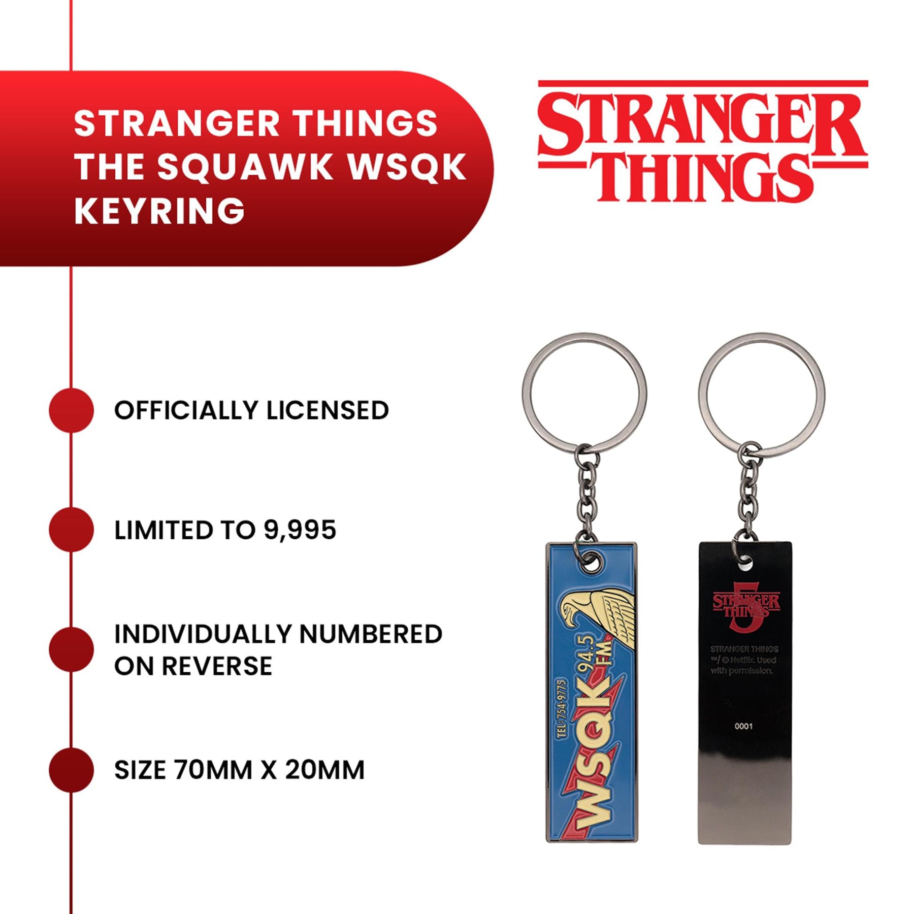 Stranger Things "The Squawk WSQK" Limited Edition Enamel Metal Keychain