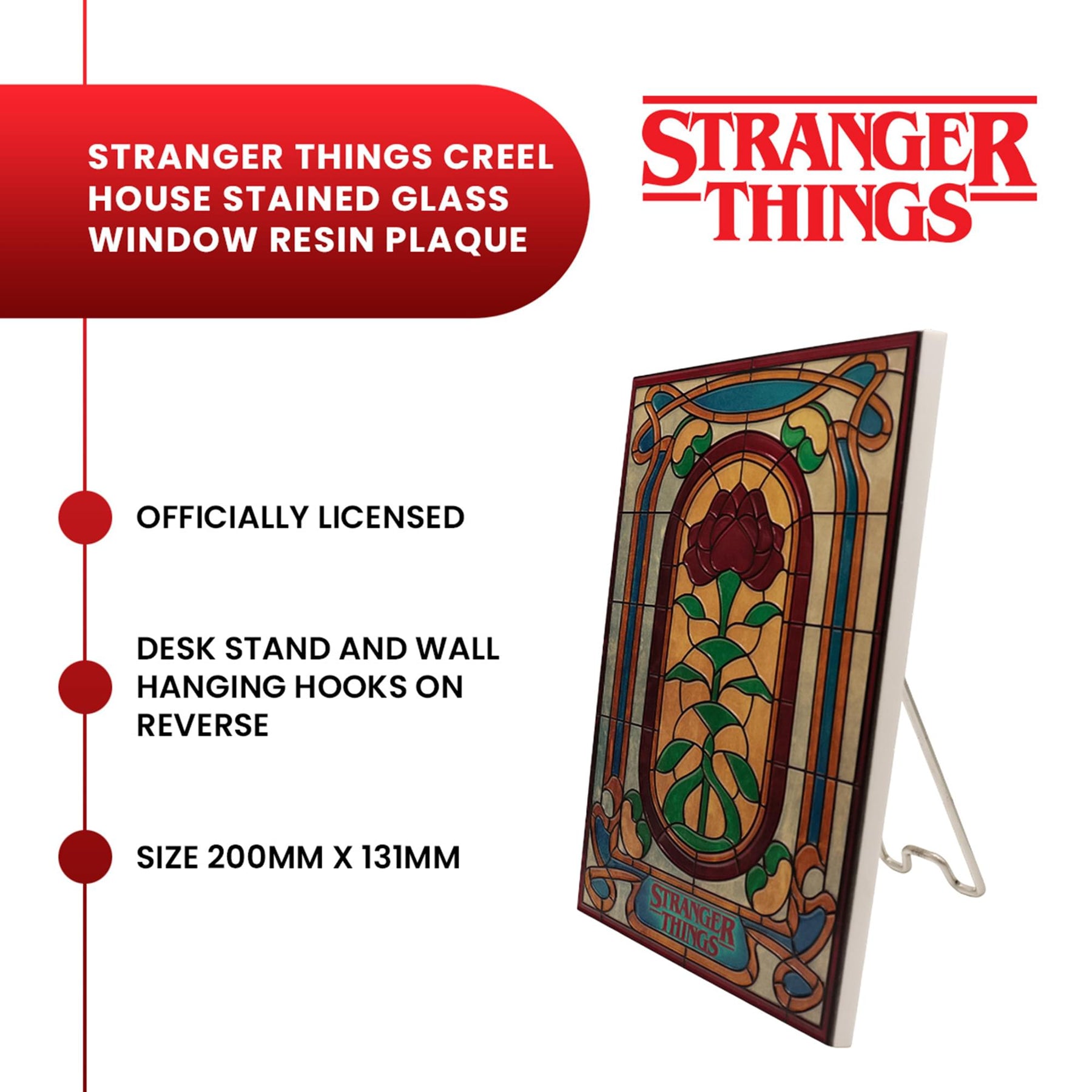 Stranger Things Creel House Stained-Glass Window Resin Plaque | 5 x 8 Inches