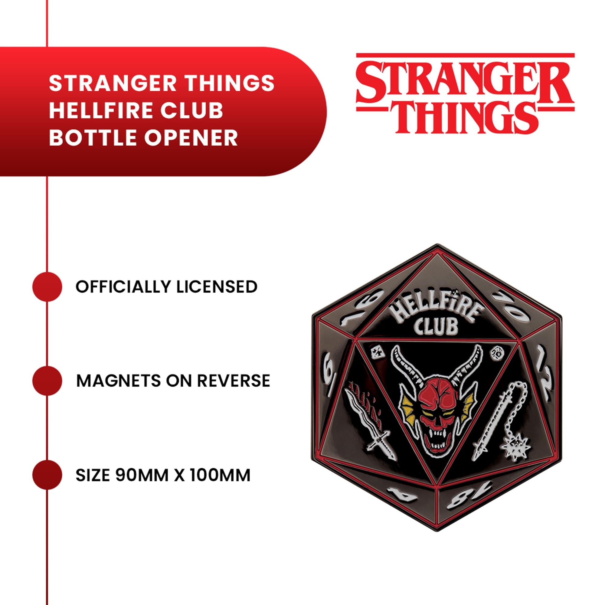Stranger Things "Hellfire Club" Magnetic Metal Bottle Opener