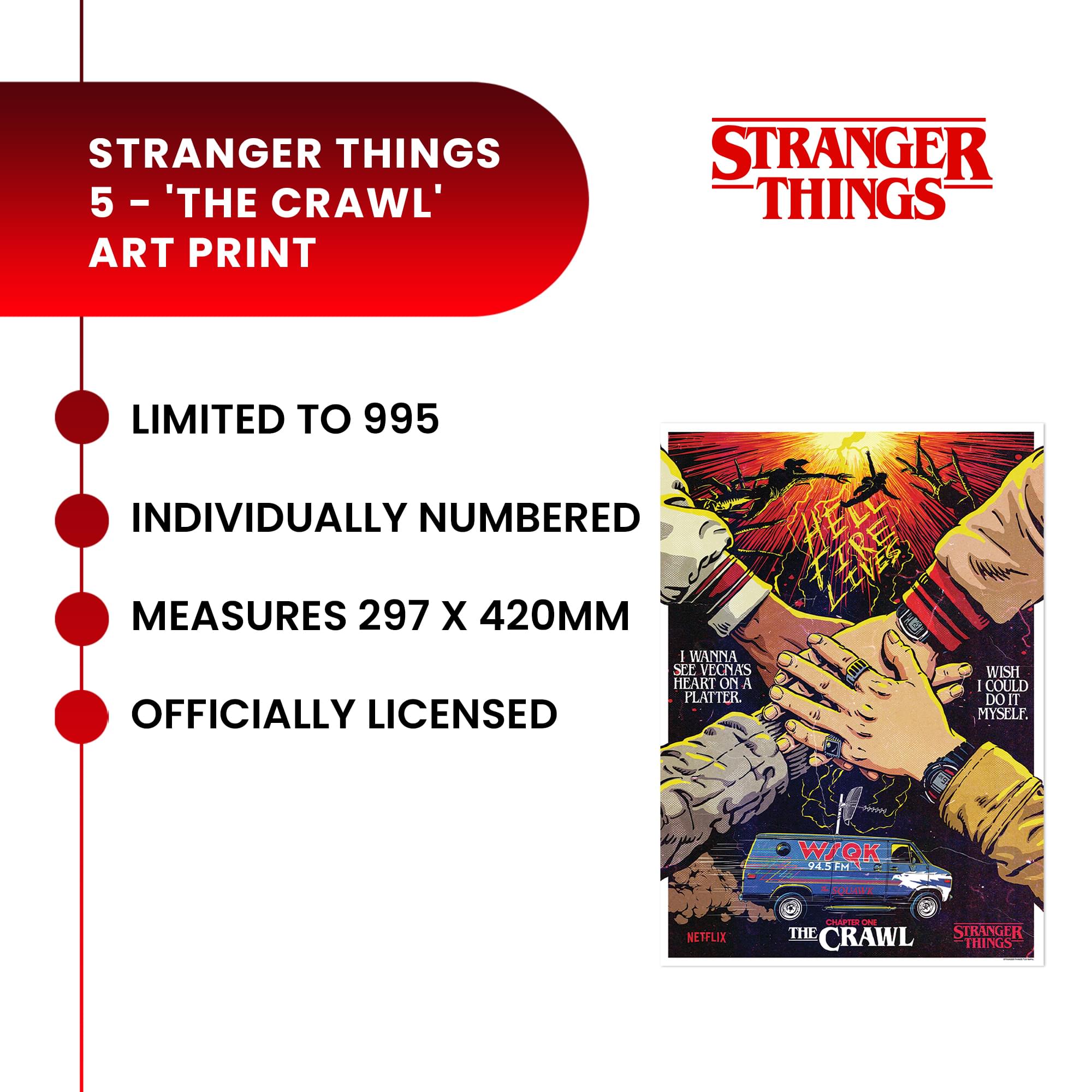 Stranger Things 5 "The Crawl" Limited Edition Numbered Art Print | A3 Size