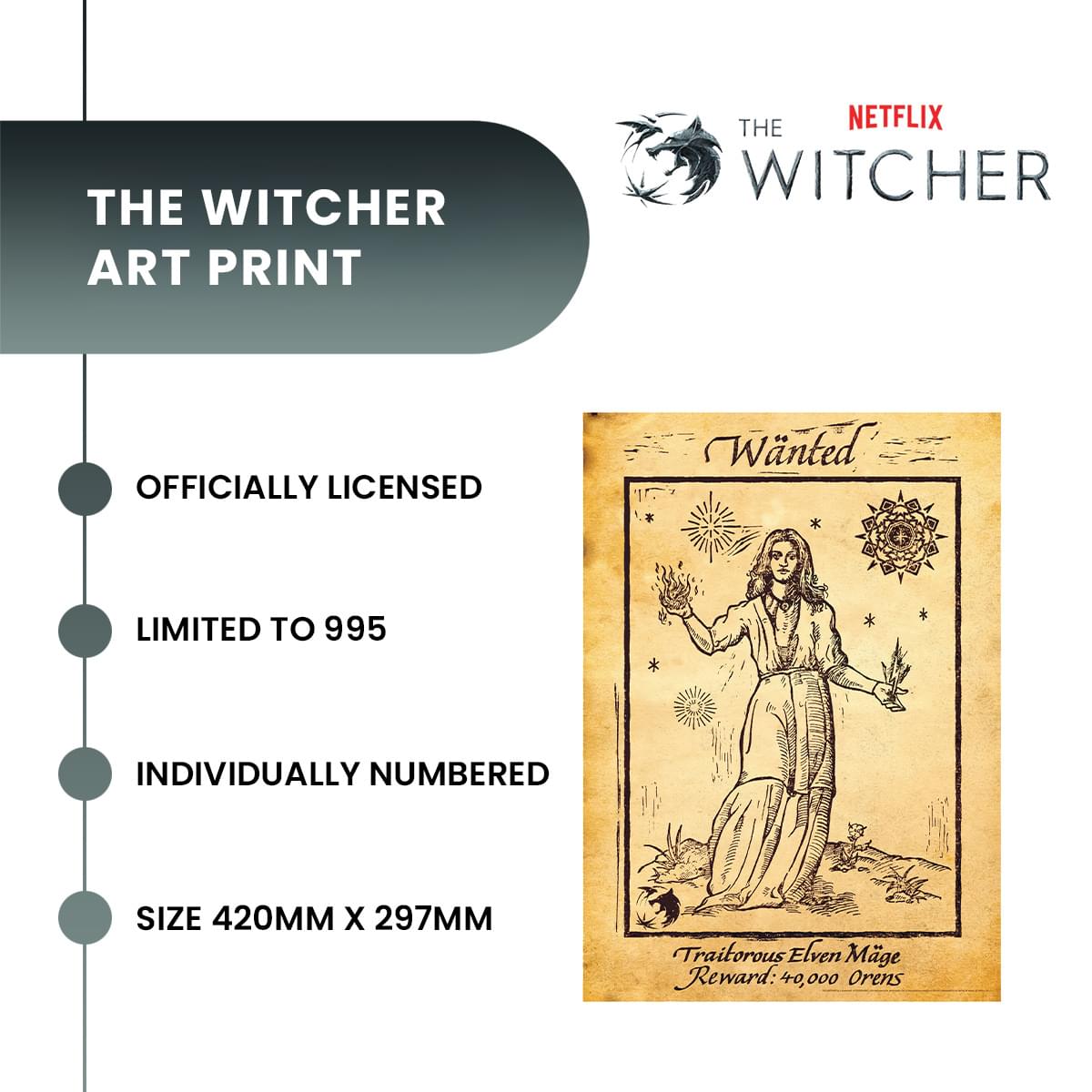 The Witcher Yennefer Limited Edition A3 Art Print | 11.5 x 16.5 Inches