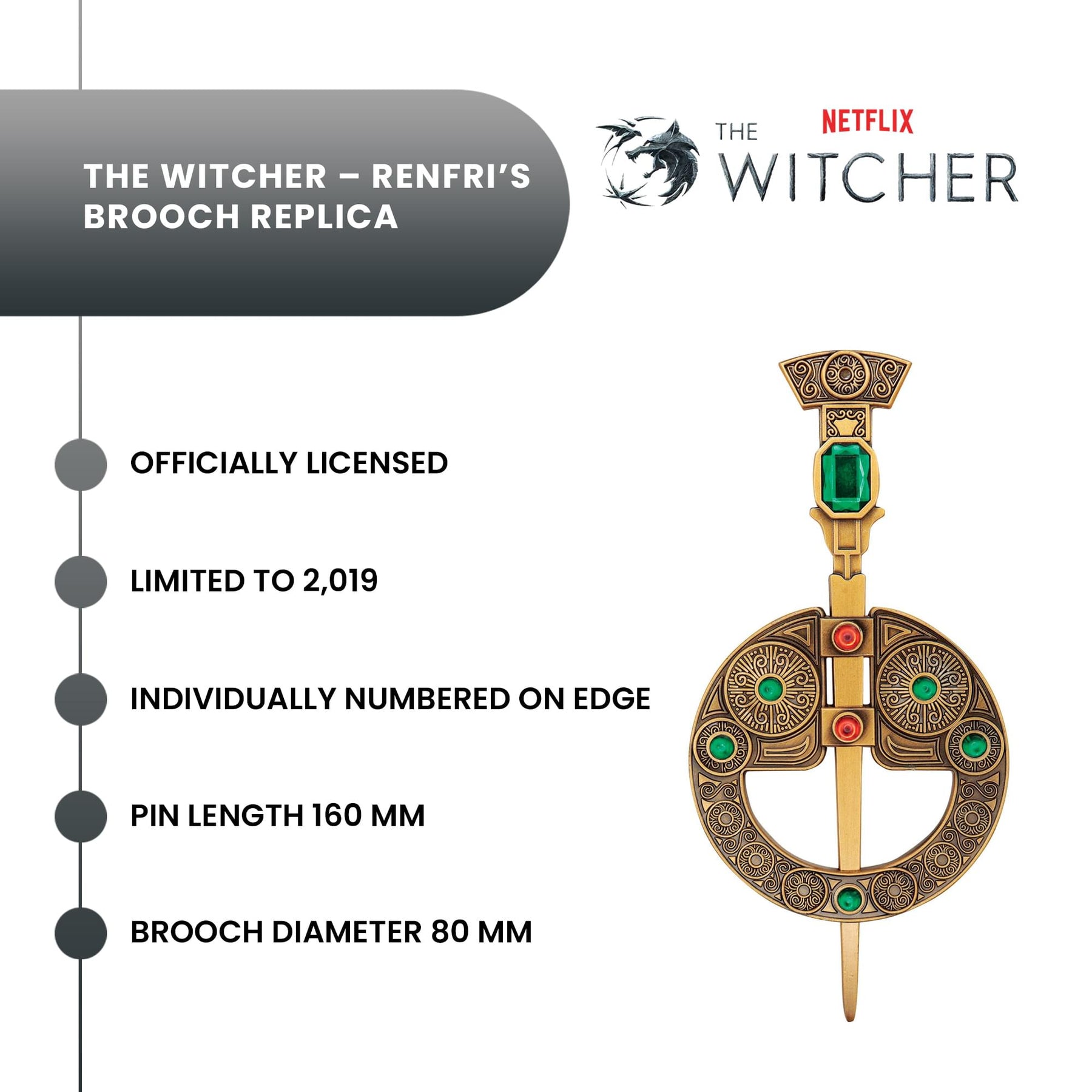 The Witcher Limited Edition Renfri's Brooch Metal Replica