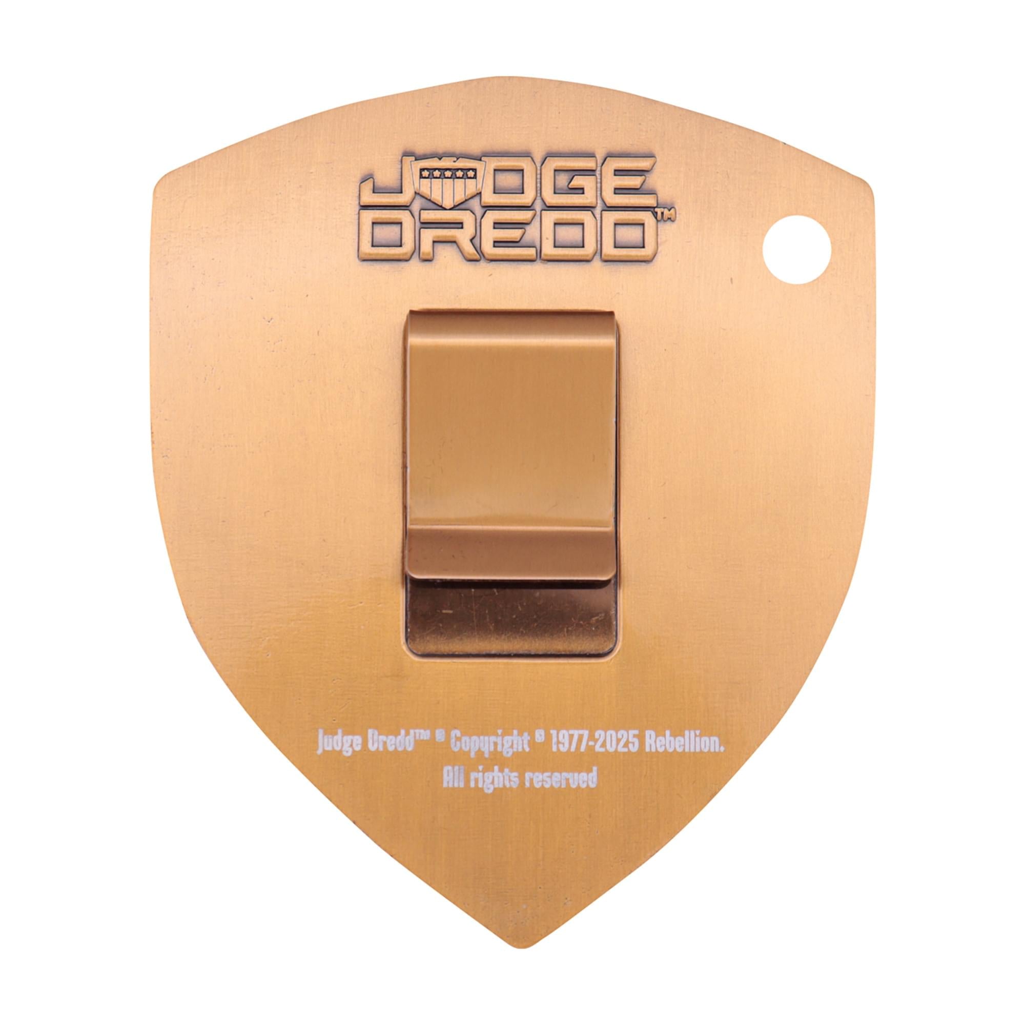 2000 AD Judge Dredd Badge Limited Edition Gold-Plated Metal Replica