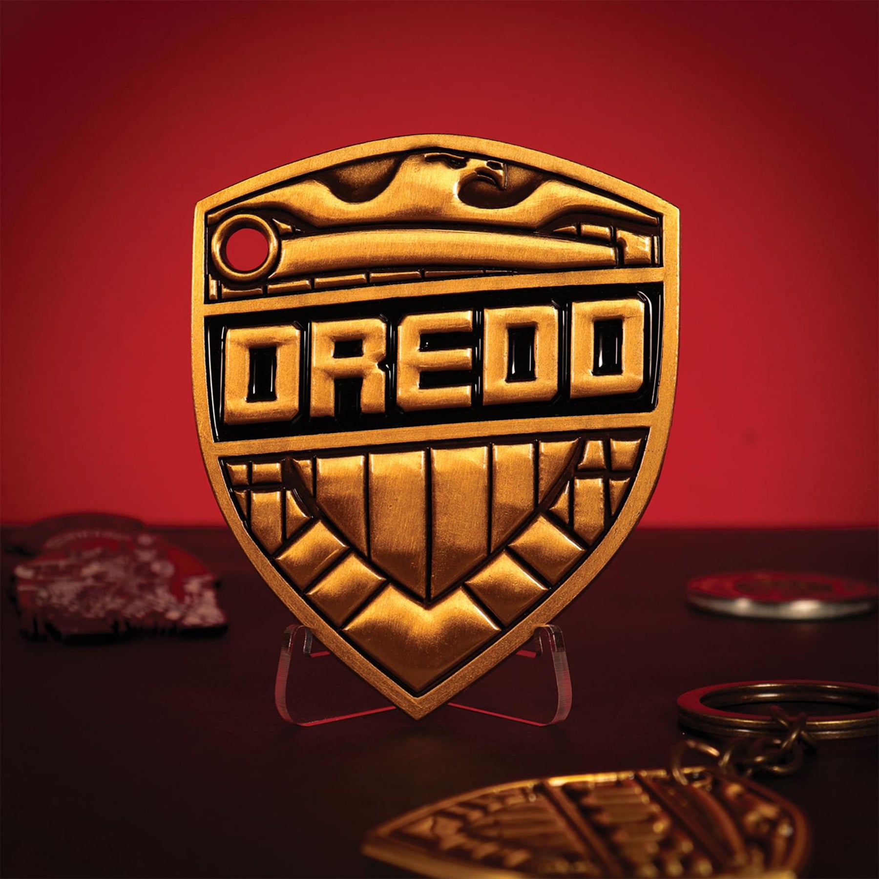 2000 AD Judge Dredd Badge Limited Edition Gold-Plated Metal Replica