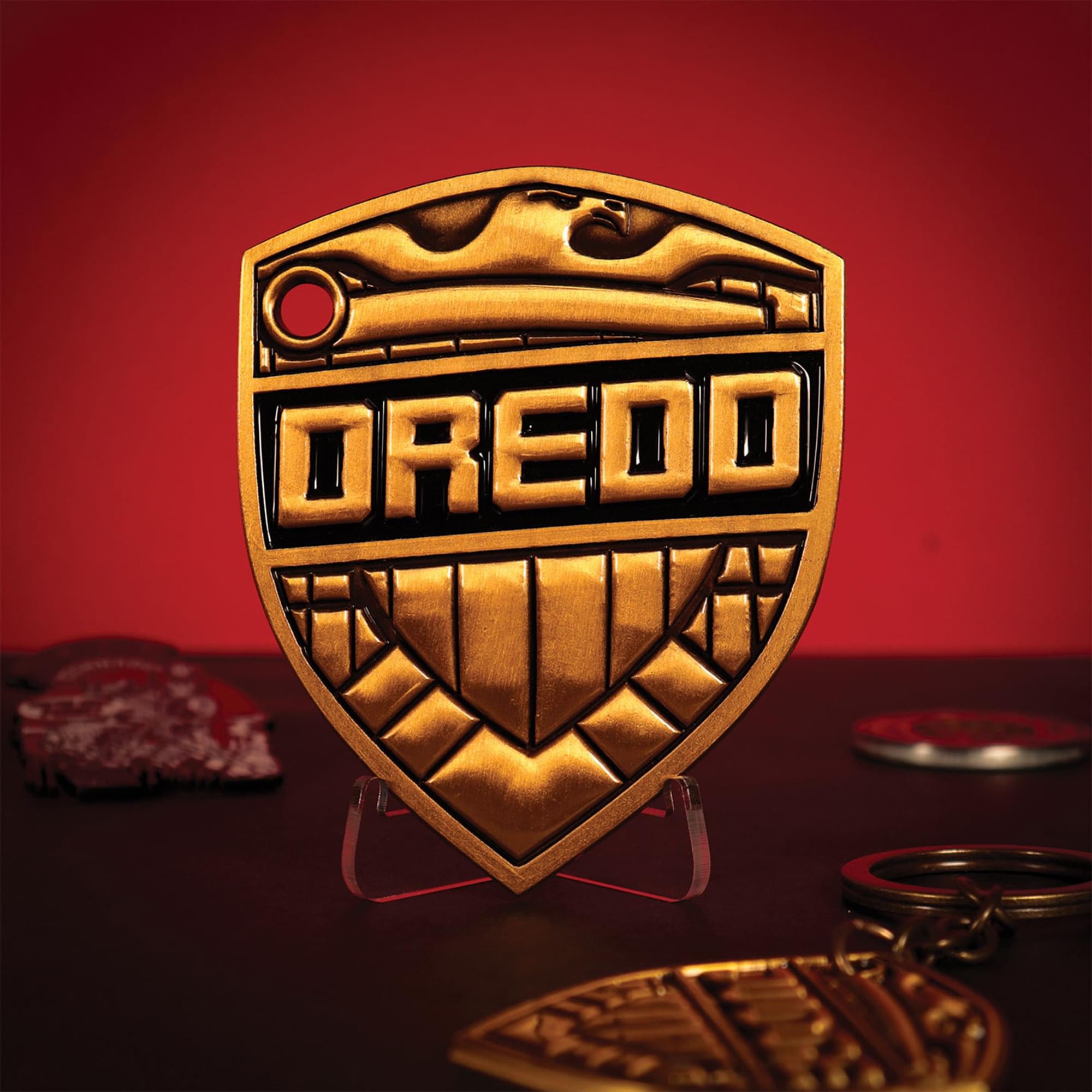 2000 AD Judge Dredd Badge Limited Edition Gold-Plated Metal Replica