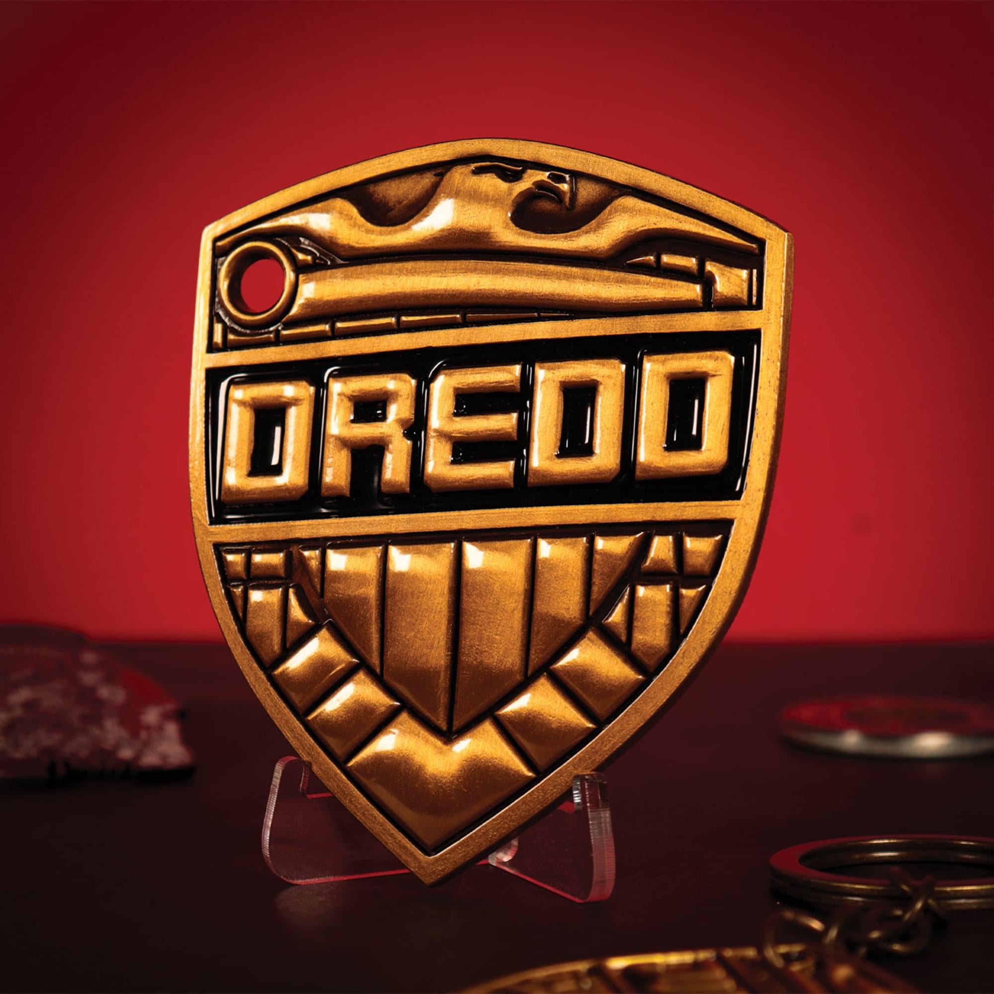 2000 AD Judge Dredd Badge Limited Edition Gold-Plated Metal Replica