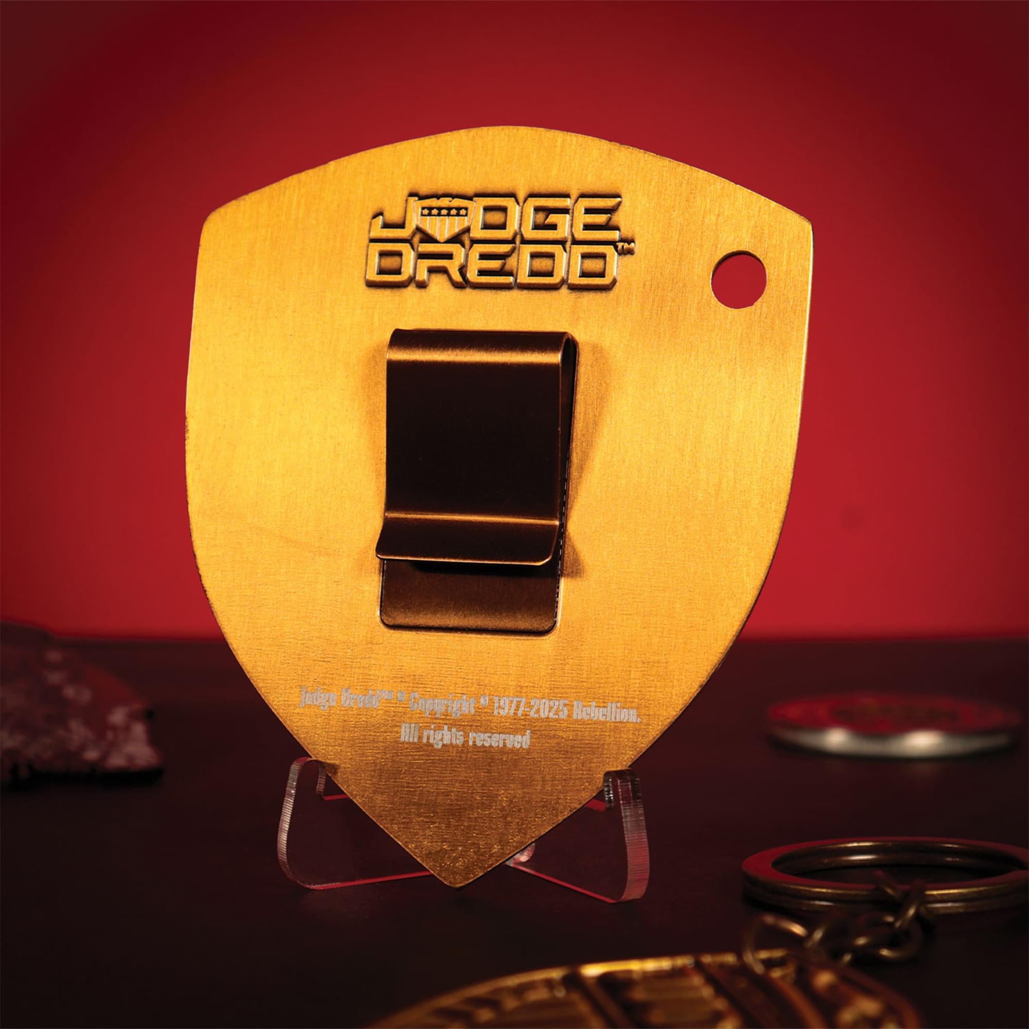 2000 AD Judge Dredd Badge Limited Edition Gold-Plated Metal Replica