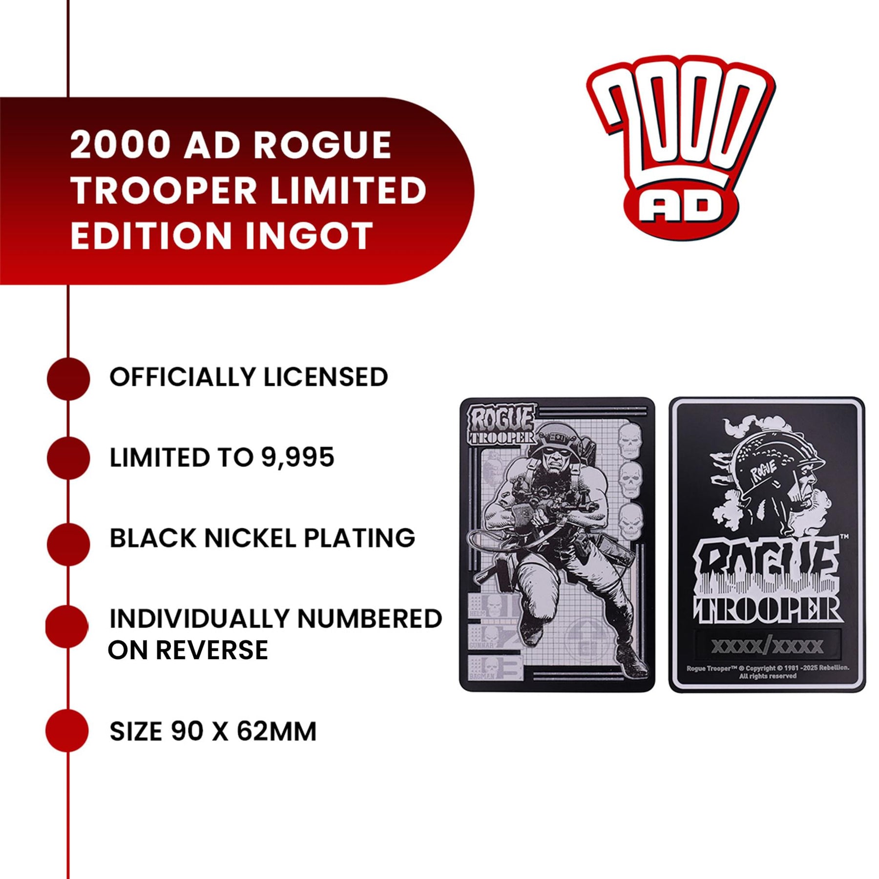 2000 AD Rogue Trooper Limited Edition Metal Ingot