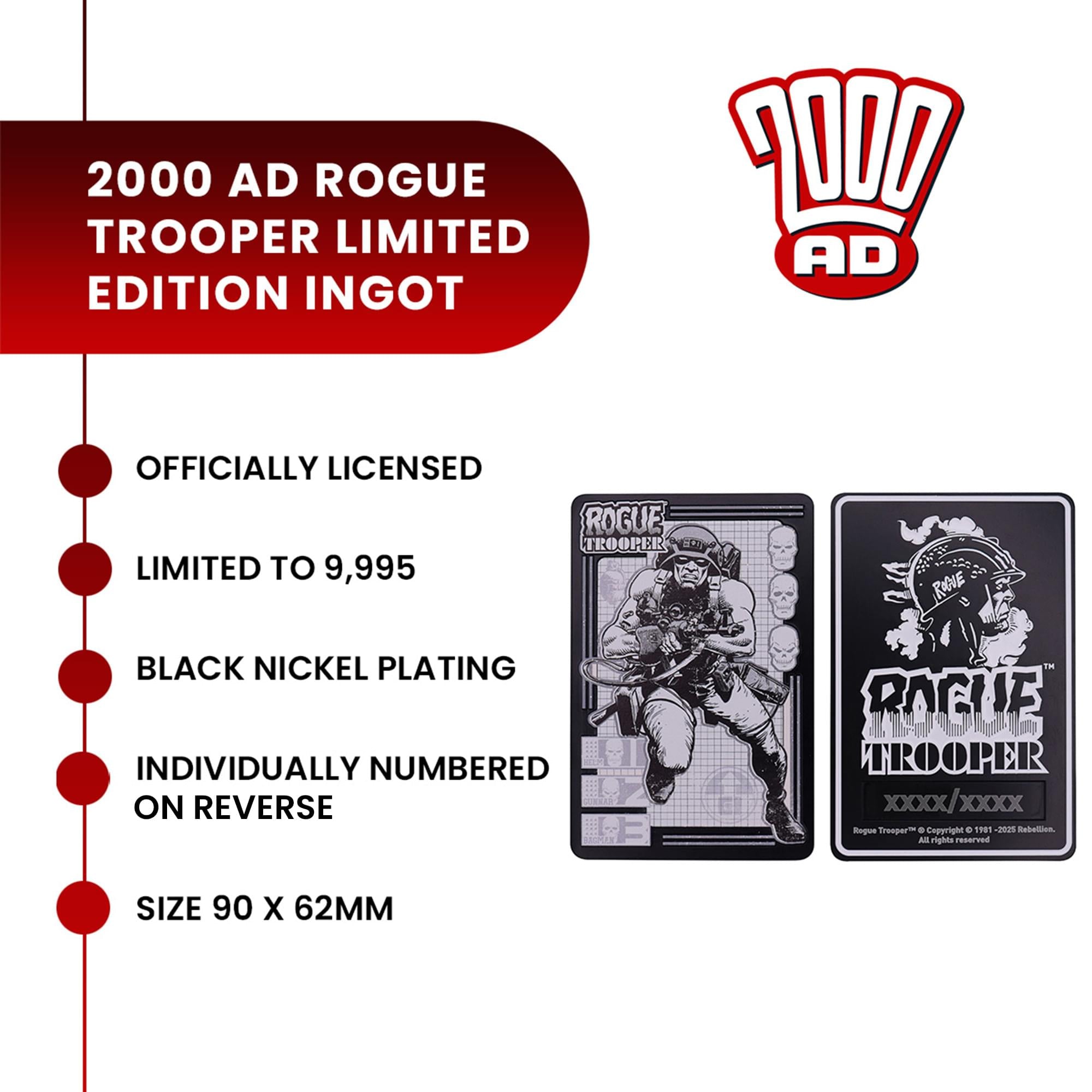 2000 AD Rogue Trooper Limited Edition Metal Ingot