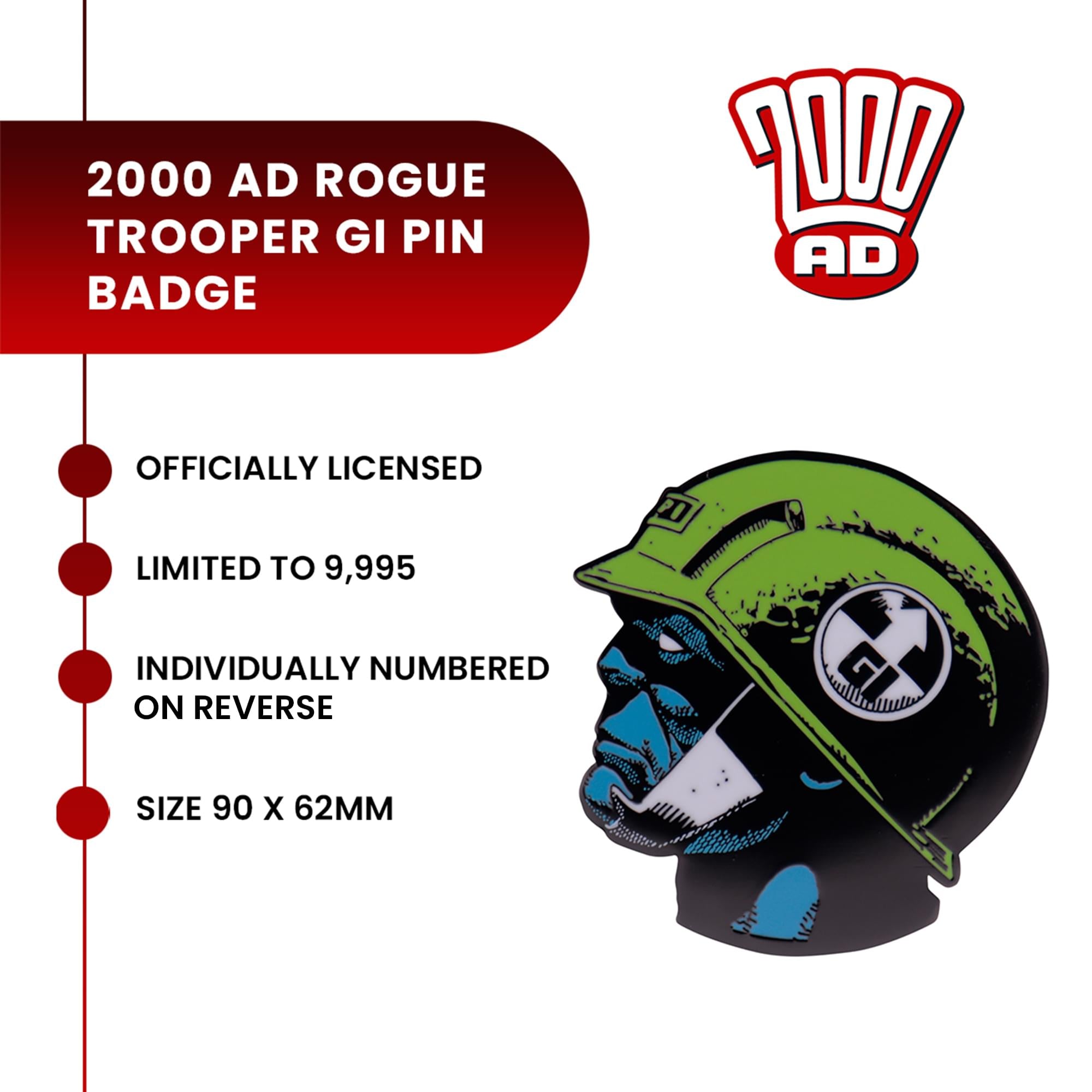 2000 AD Rogue Trooper GI Limited Edition Pin Badge