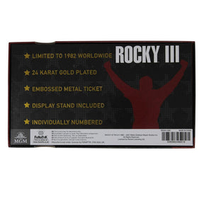 Rocky III Limited Edition 24k Gold Plated Fight Ticket