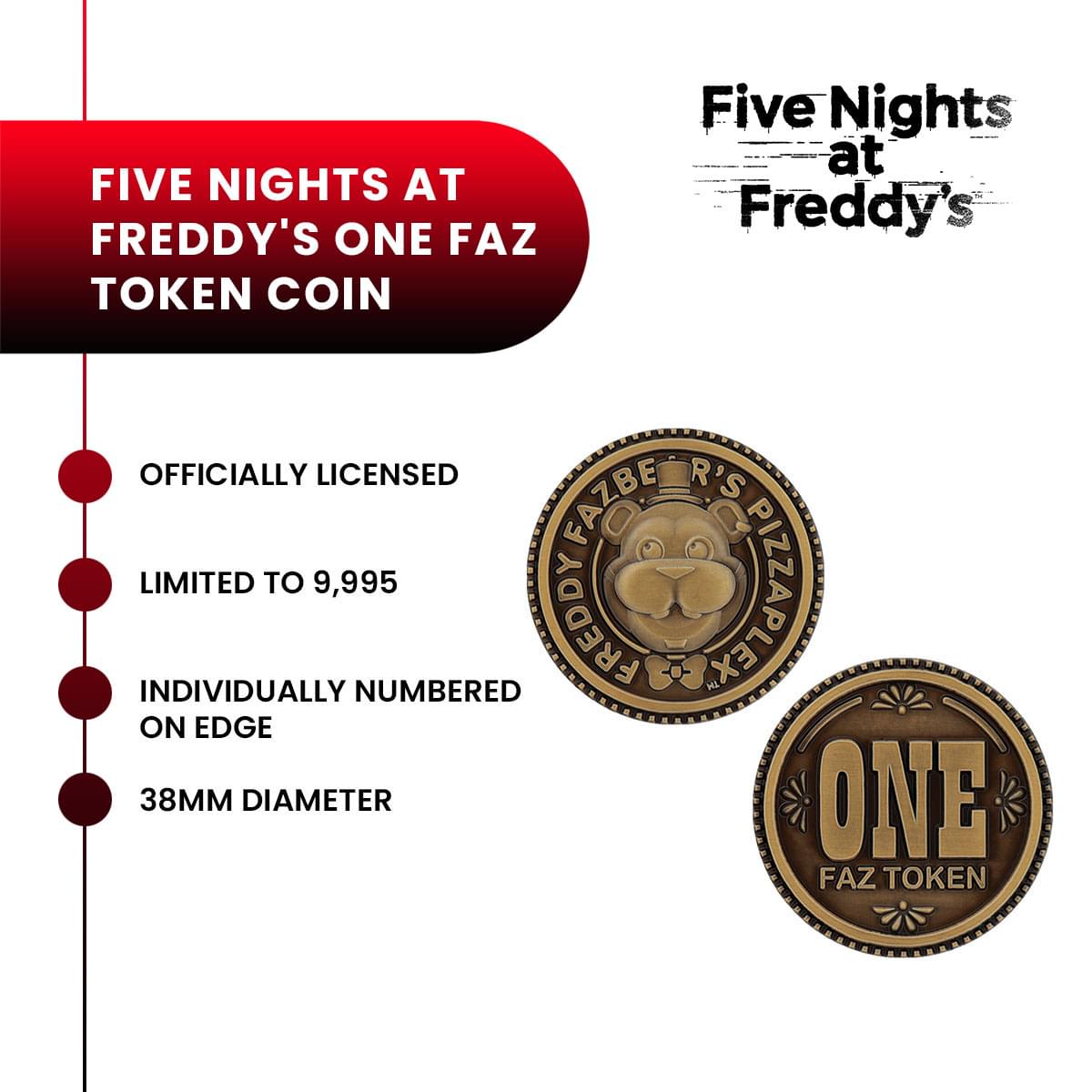 Five Nights At Freddy's "One Faz" Limited Edition Replica Coin