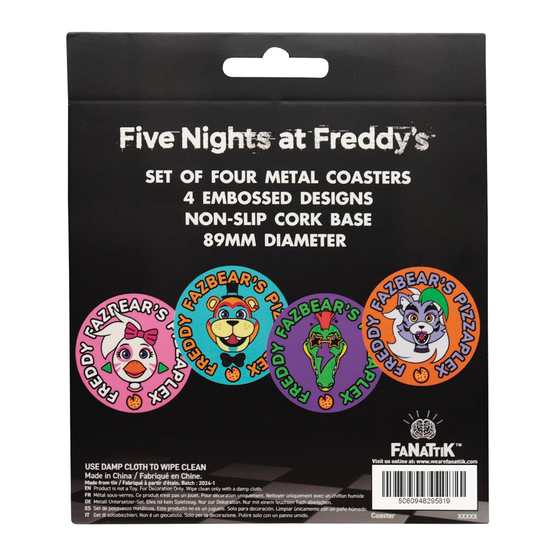 Five Nights at Freddy's 4-Piece Printed Drink Coaster Set