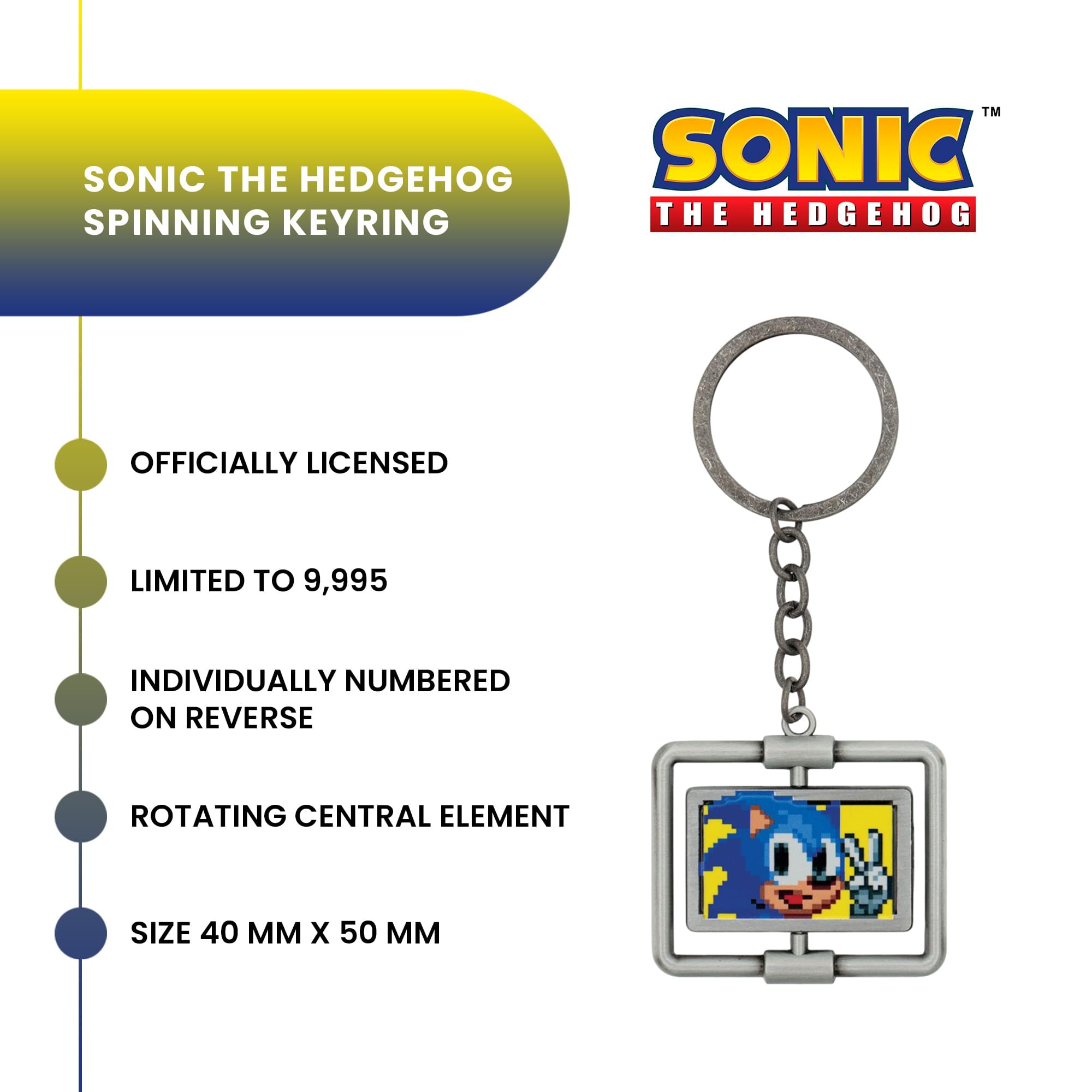 Sonic The Hedgehog Limited Edition Metal Spinning Keyring