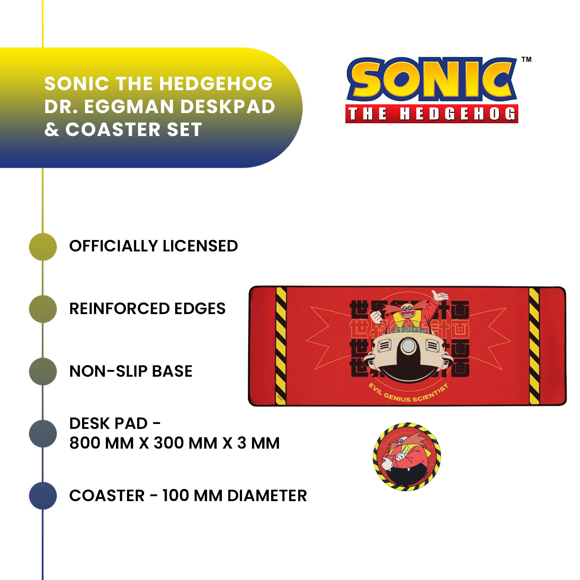 Sonic The Hedgehog Dr. Eggman Deskpad and Coaster Set